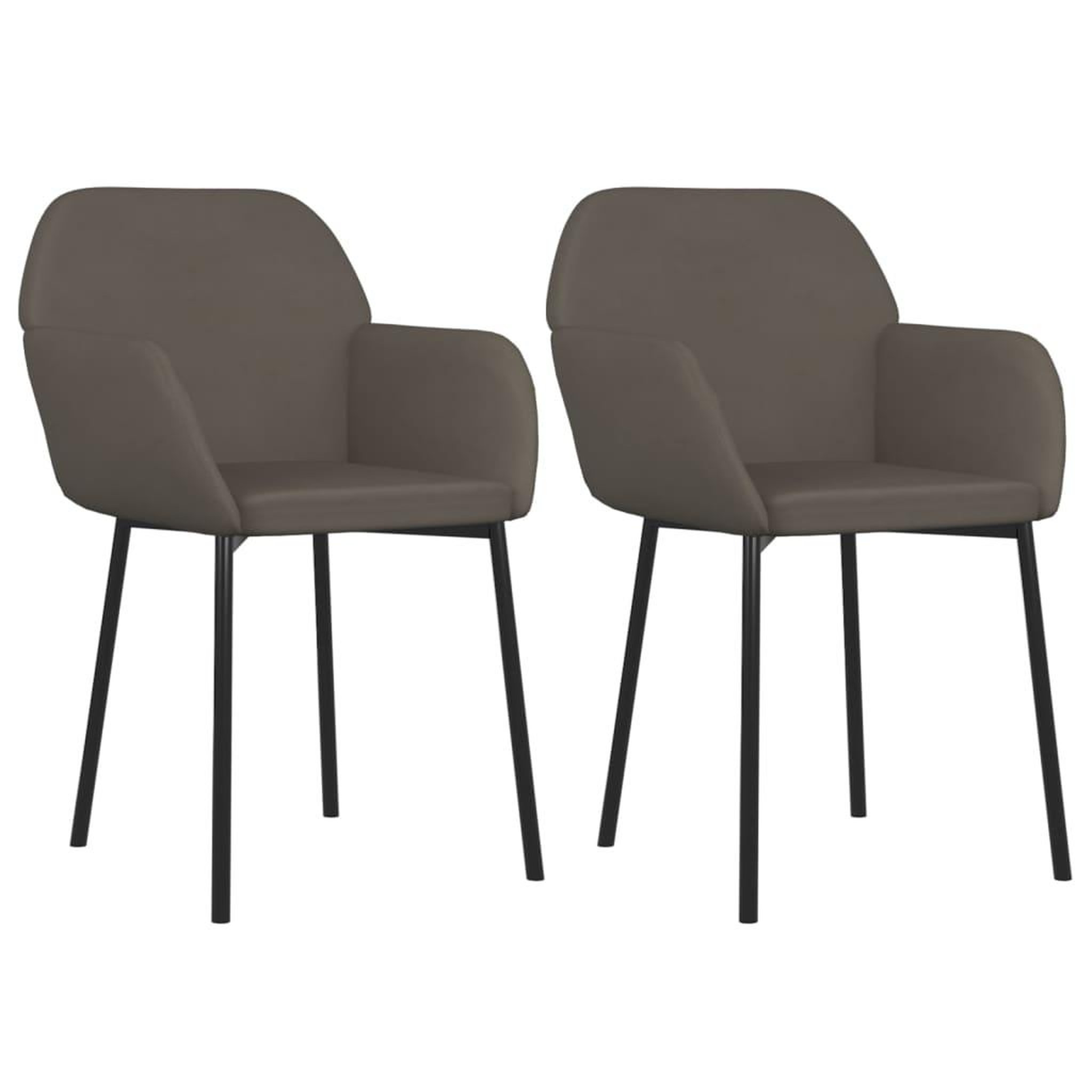 Voir la diapositive 2 : VIDAXL Chaises a manger lot de 2 Gris fonce Velours