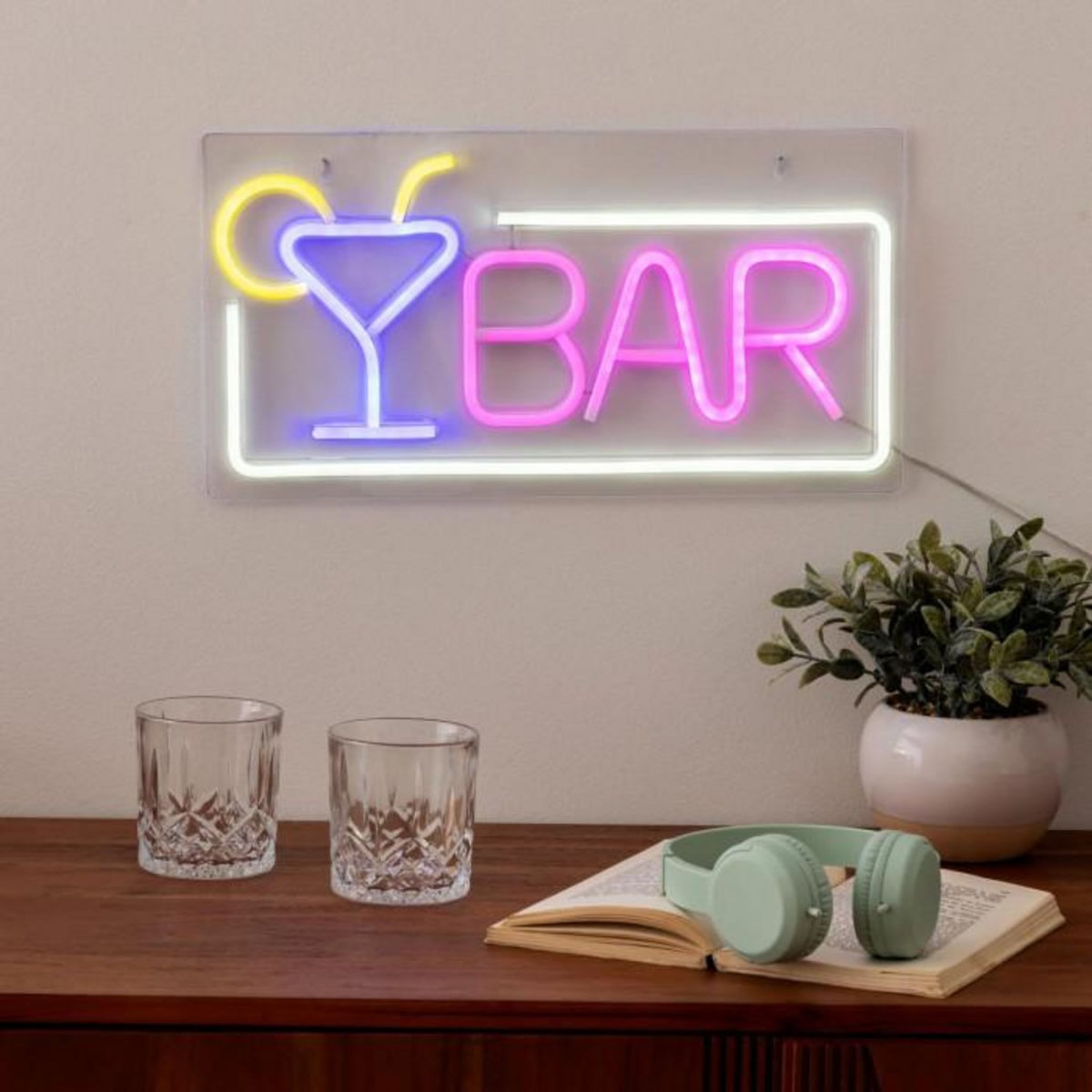 ATMOSPHERA Lampe Murale Néon LED  Bar  42cm Multicolore