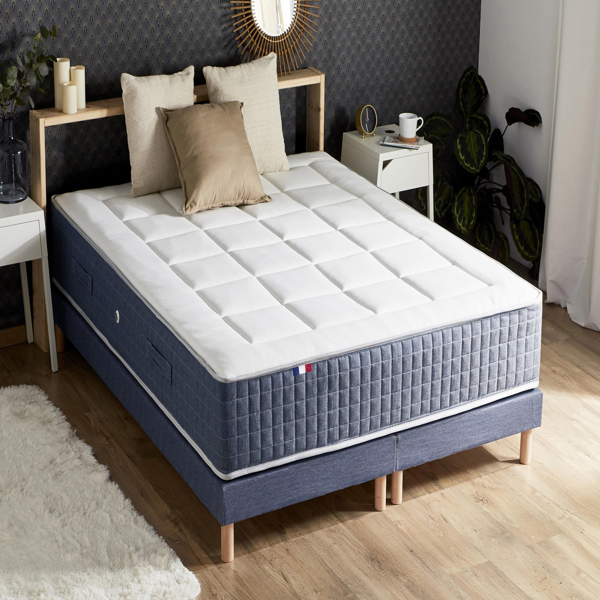 Voir la diapositive 2 : Sommier tapissier 2x90x200 cm KING STYLE