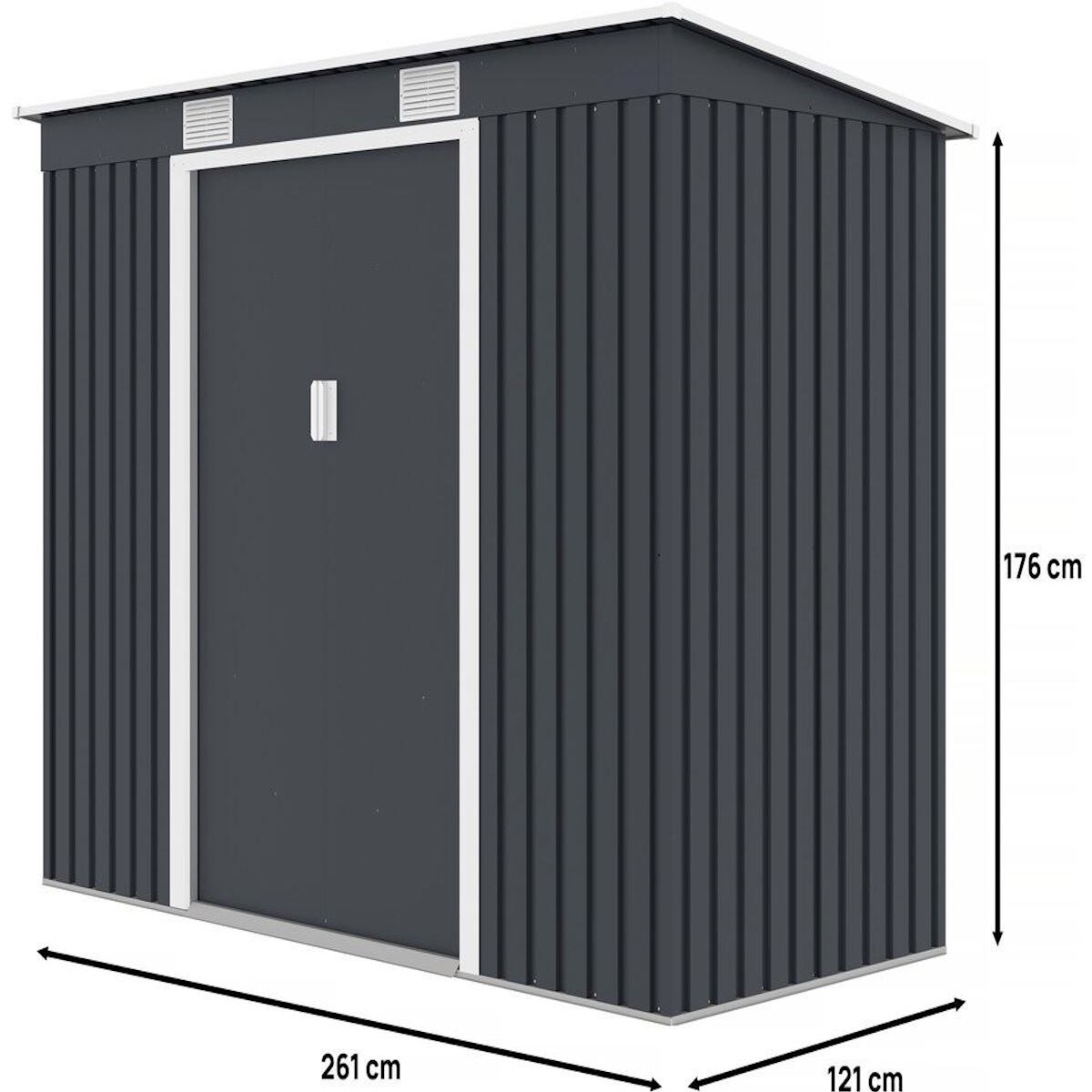 Habitat et Jardin Abri de jardin métal monopente  Austin  - 3,14 m2 - Gris