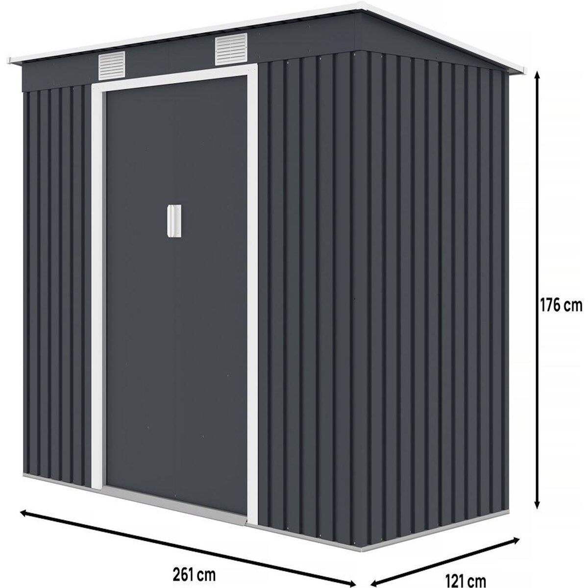 Habitat et Jardin Abri de jardin métal monopente  Austin  - 3,14 m2 - Gris