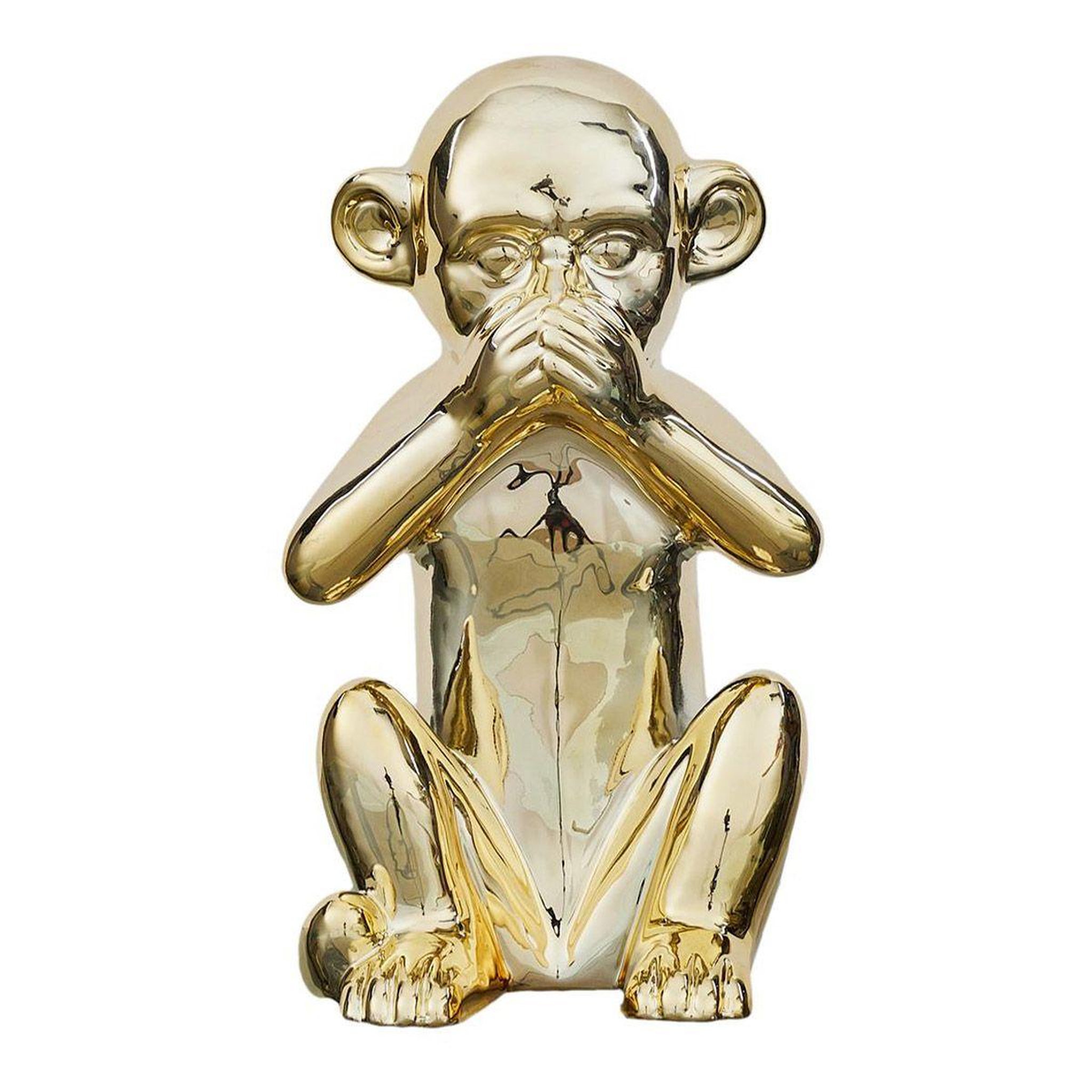 The Home Deco Factory Statuette déco en céramique  singe assis  28cm or