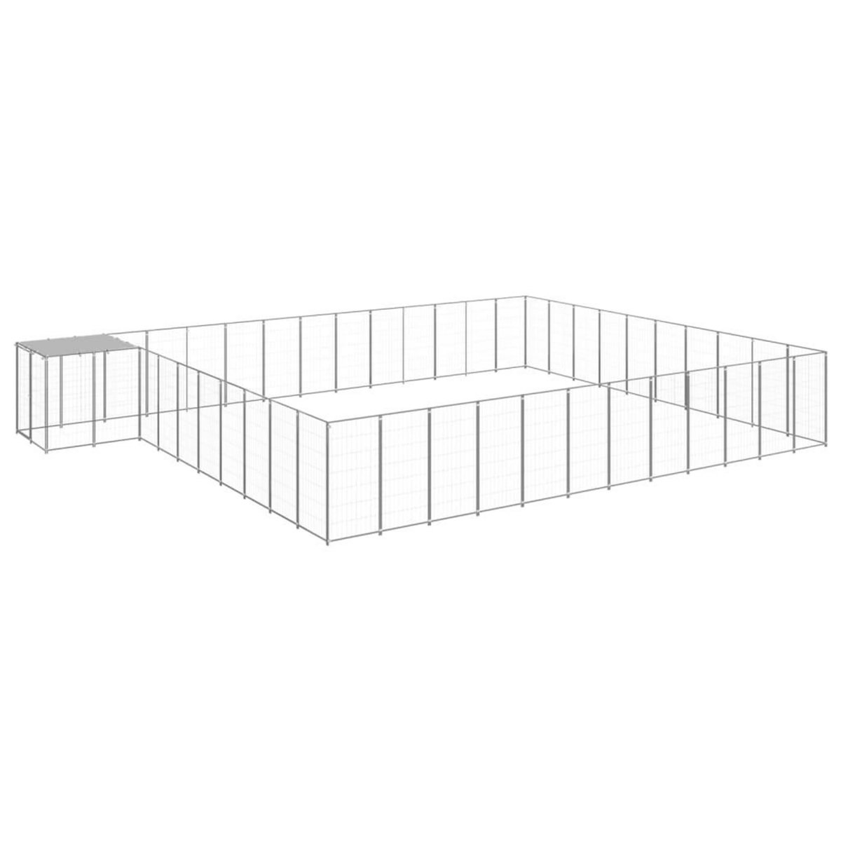 VIDAXL Chenil Argente 37,51 m^2 Acier