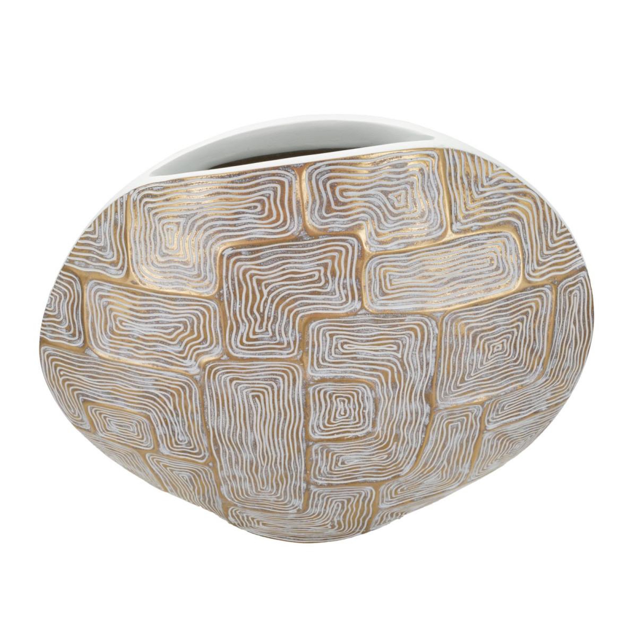Voir la diapositive 2 : Paris Prix Vase design en résine  elips  48cm or