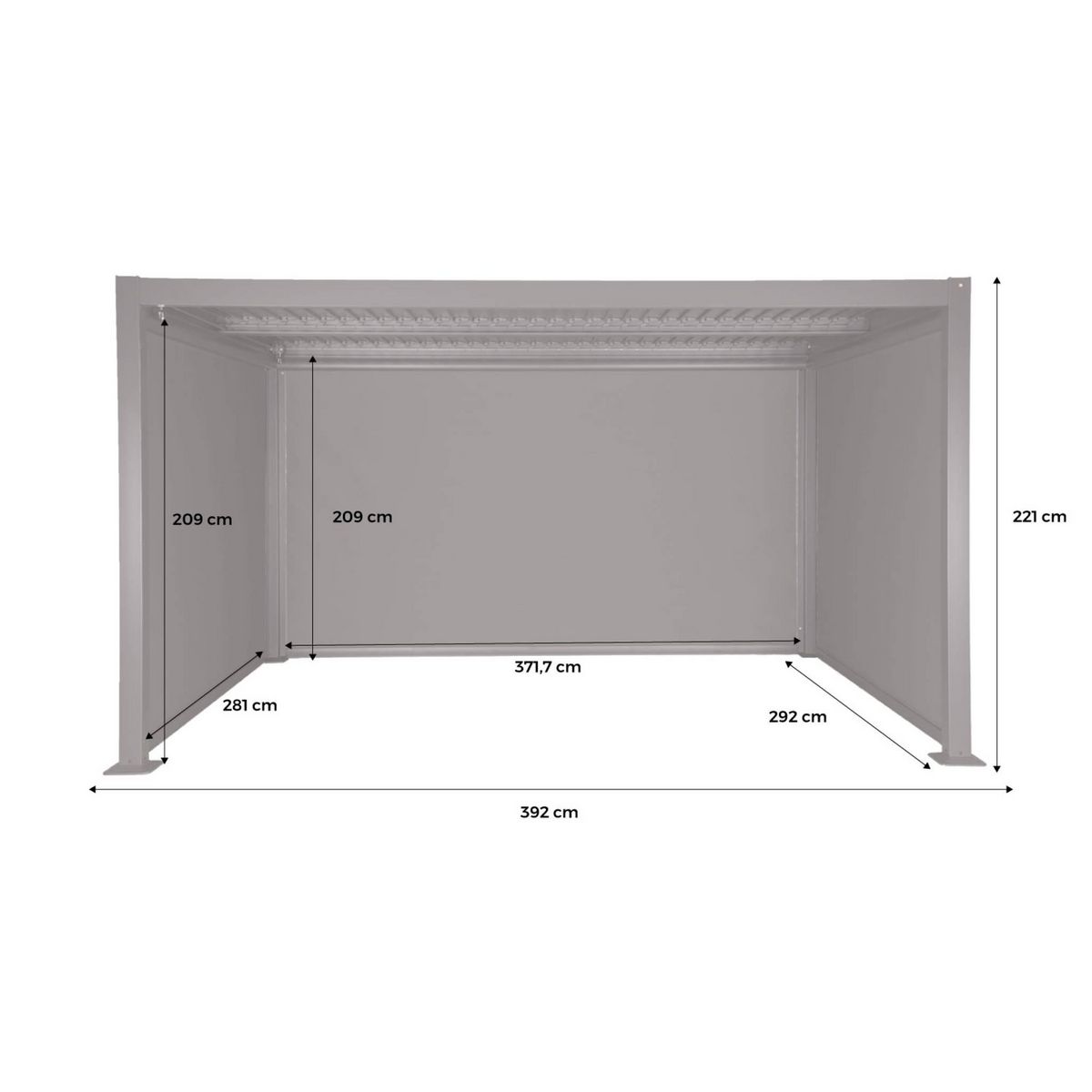 SWEEEK Pergola bioclimatique aluminium et acier 3x4m lames orientables + 2 stores 3m + 1 store 4m PALACE anthracite
