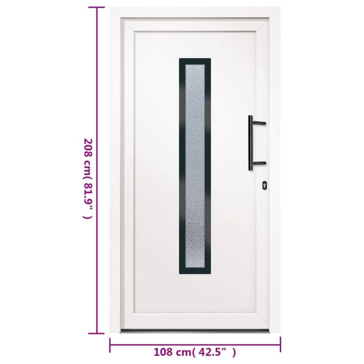 VIDAXL Porte d'entree Blanc 108x208 cm PVC