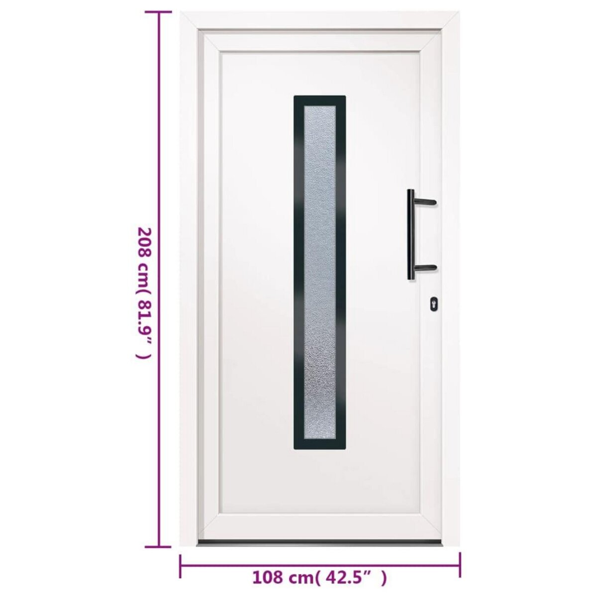 VIDAXL Porte d'entree Blanc 108x208 cm PVC