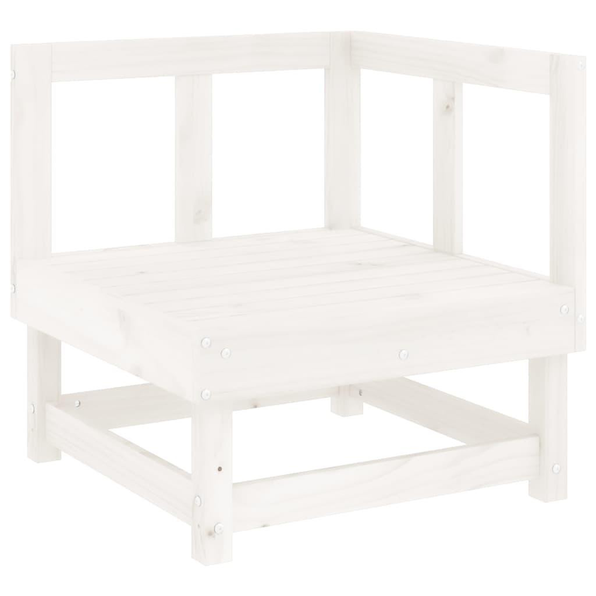 Voir la diapositive 5 : VIDAXL Salon de jardin 7 pcs Blanc Bois de pin massif