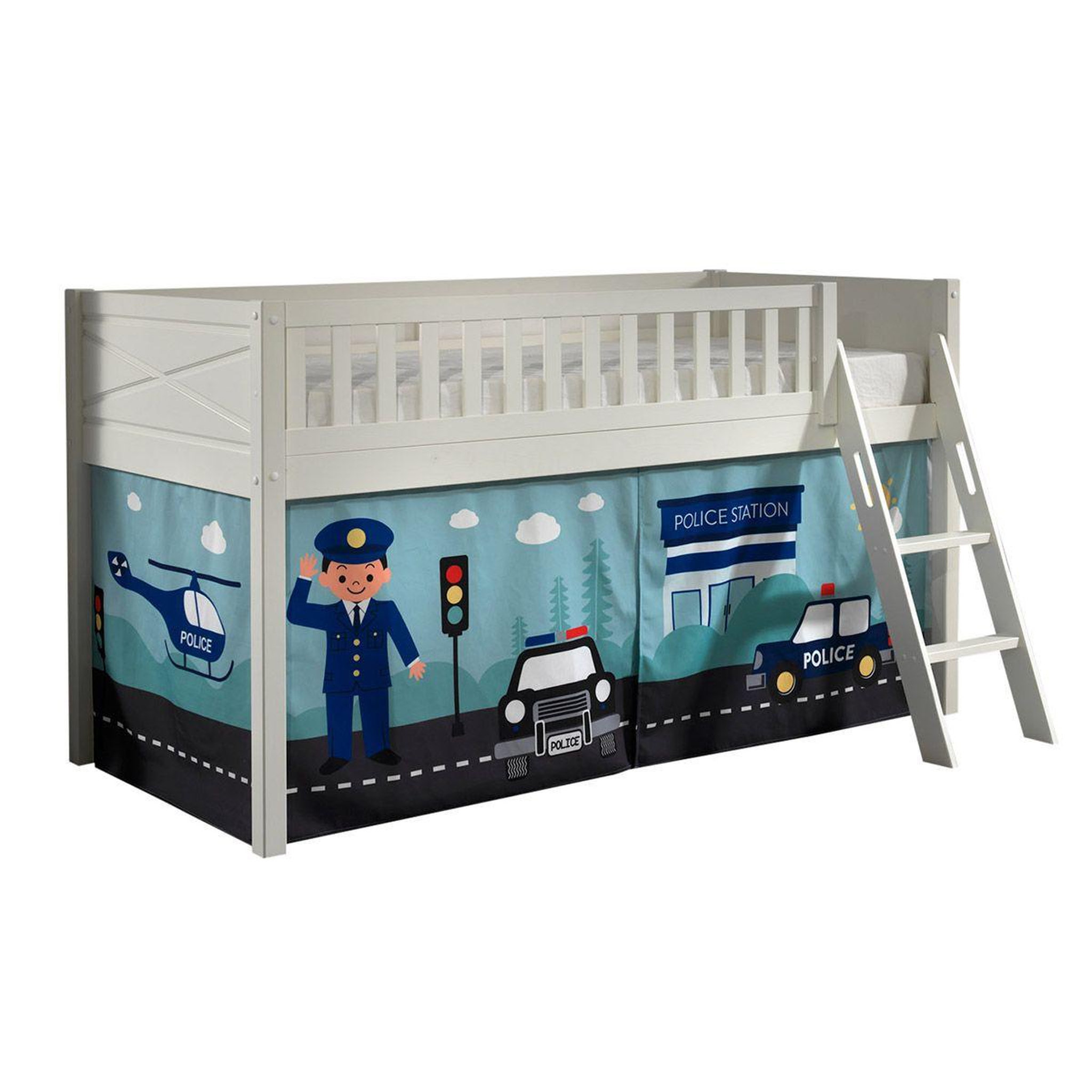 Voir la diapositive 1 : Paris Prix Lit enfant tente  scott police  90x200cm blanc