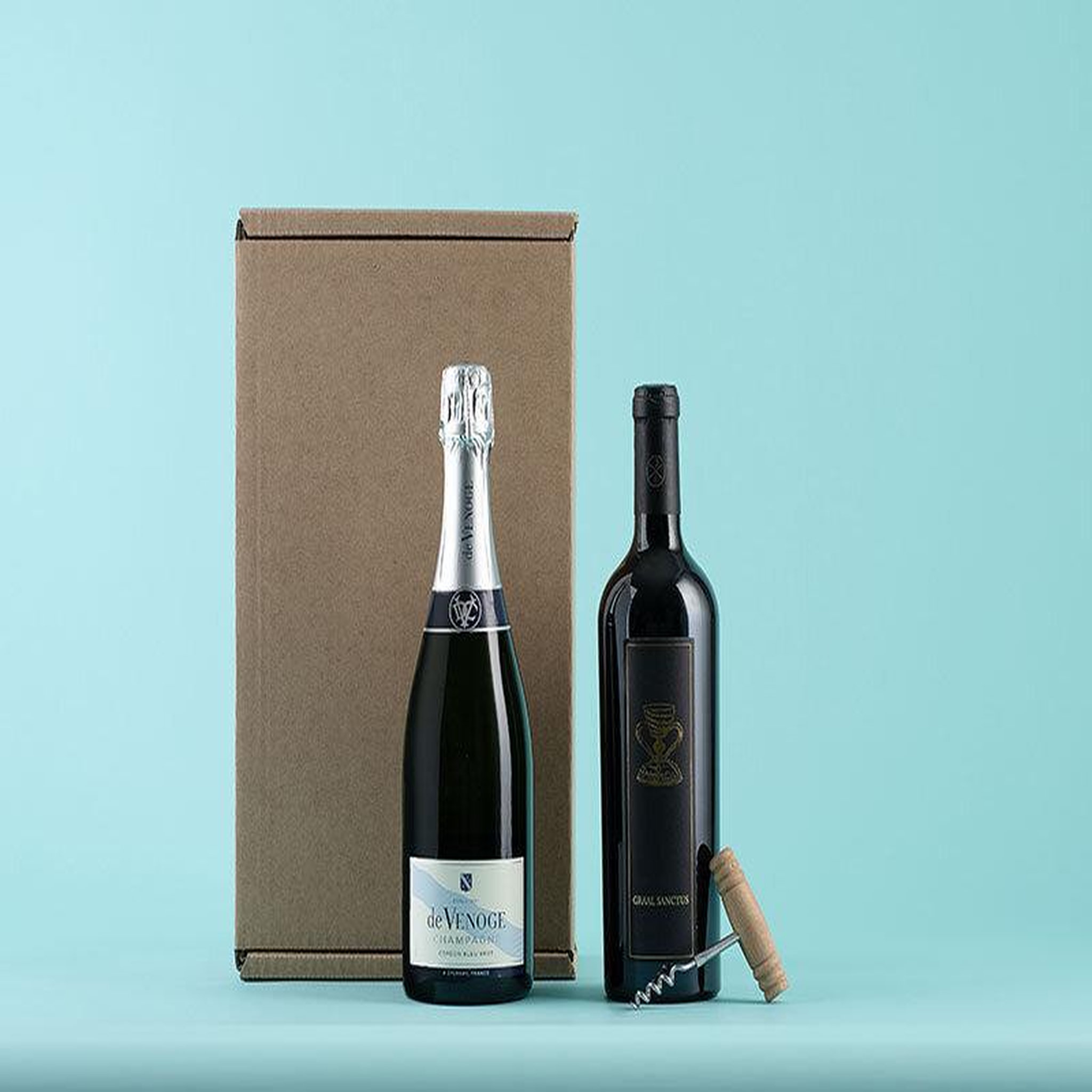 Voir la diapositive 2 : Smartbox Coffret de 2 bouteilles : vin rouge et champagne livrés à domicile - coffret cadeau gastronomie