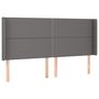 Voir la diapositive 3 : VIDAXL Tete de lit a LED Gris 163x16x118/128 cm Similicuir