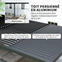 Voir la diapositive 6 : OUTSUNNY Pergola lames orientables 2 zones grande taille dim. 5,95 x 3 x 2,25 m alu. acier époxy anthracite