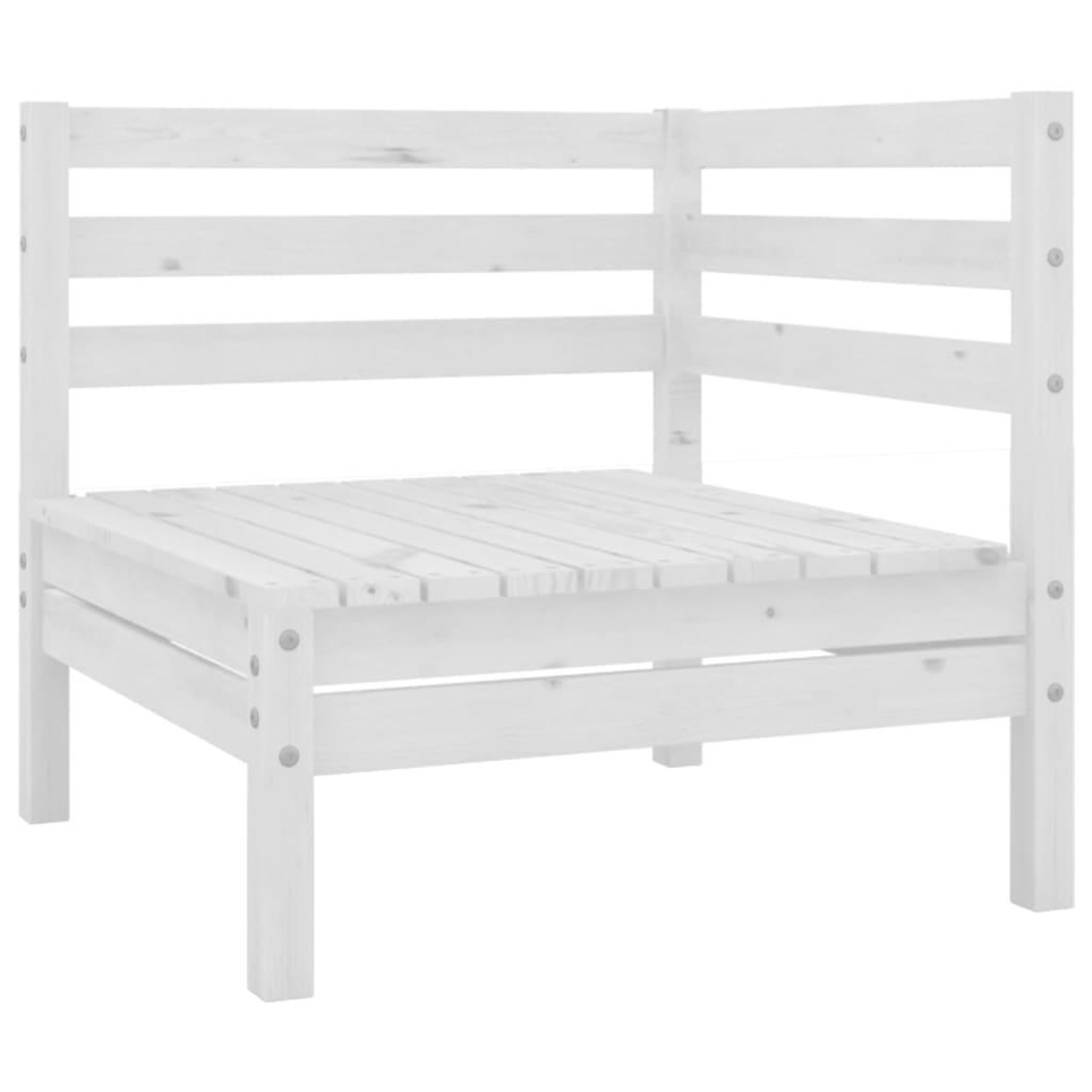 Voir la diapositive 3 : VIDAXL Salon de jardin 11 pcs Blanc Bois de pin massif