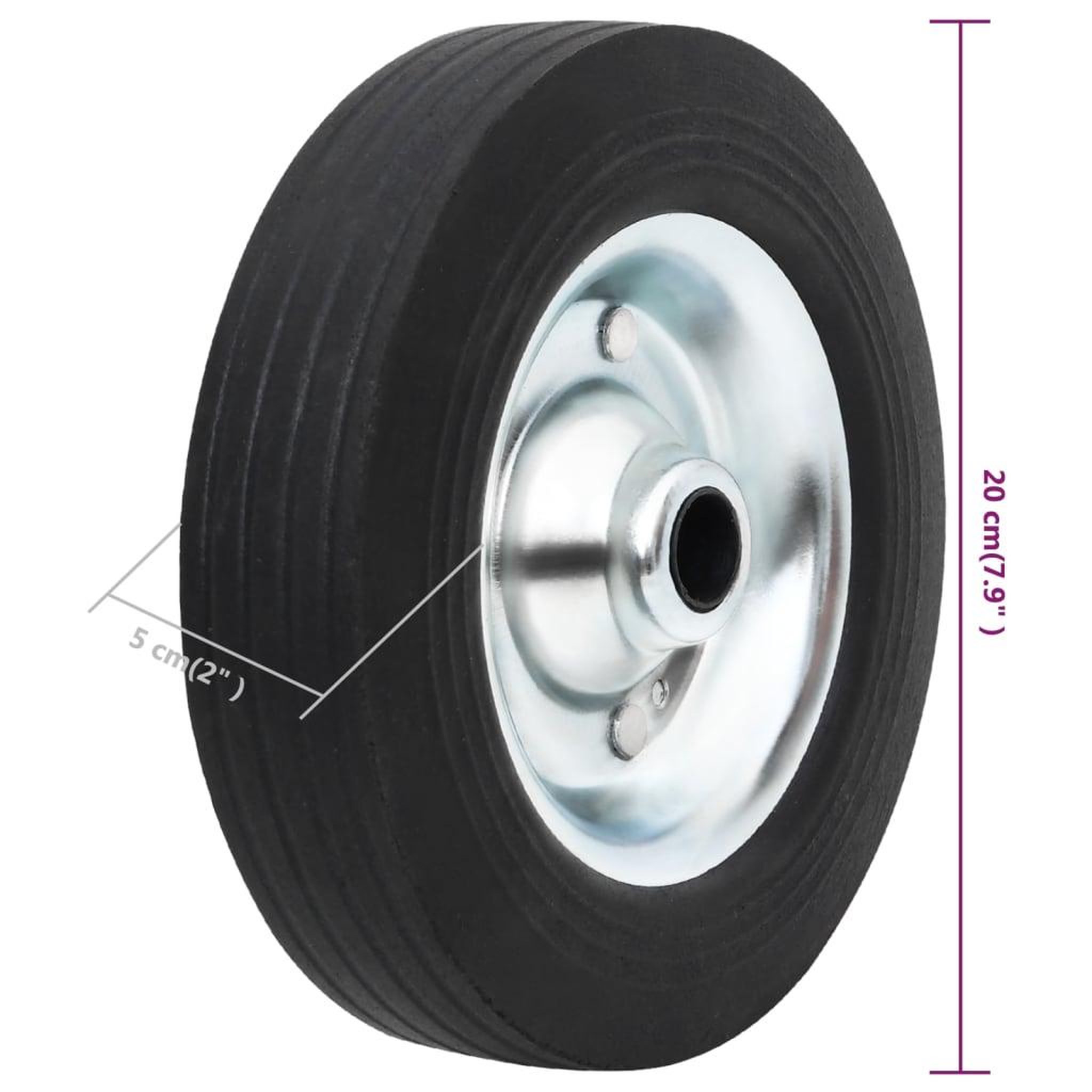 Voir la diapositive 6 : VIDAXL Roue de jauge Ø20x5 cm caoutchouc solide et acier