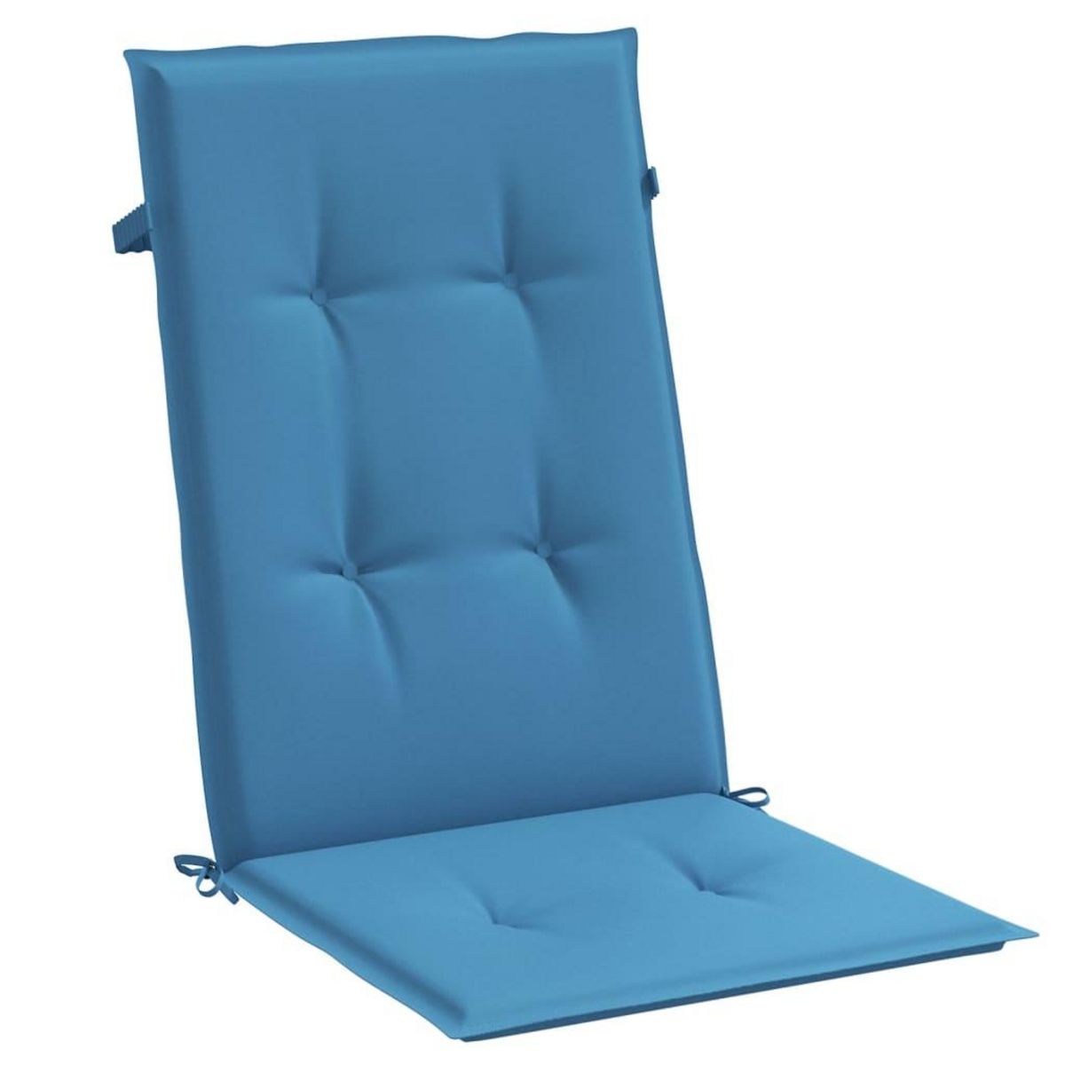 VIDAXL Coussins de chaise a dossier haut lot de 6 bleu melange tissu