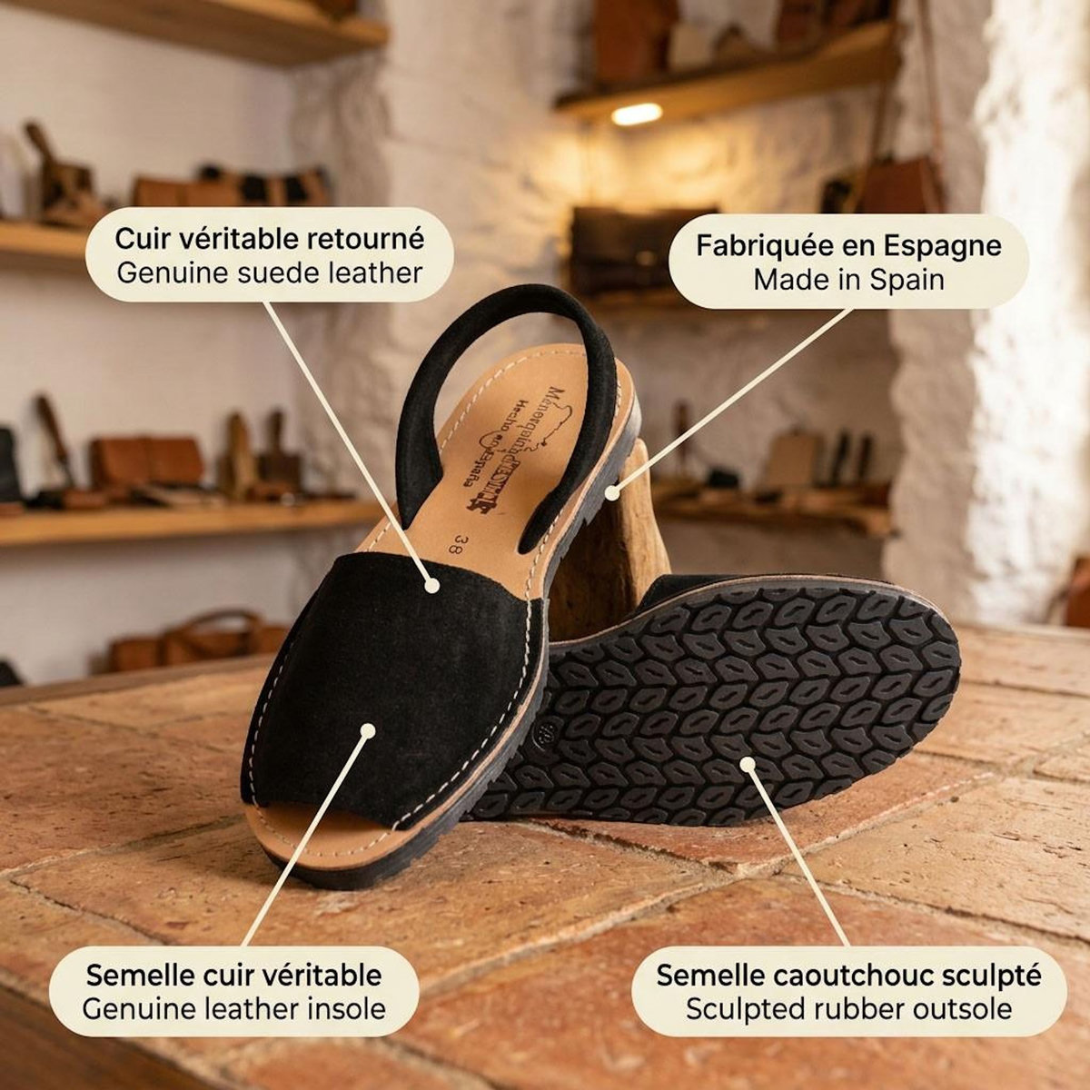 OZABI OZABI Sandales Menorquines Cuir Véritable Espagne