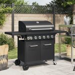 VIDAXL Barbecue gril a gaz avec 7 bruleurs noir acier enduit de poudre