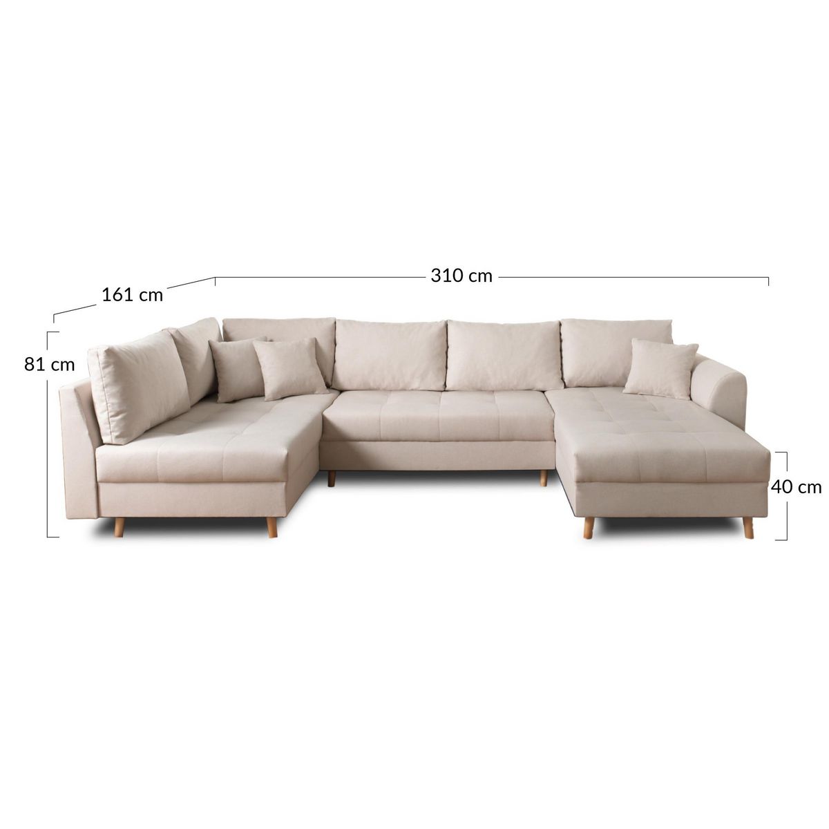 LISA DESIGN Rune - canapé panoramique - 7 places - style scandinave - gauche