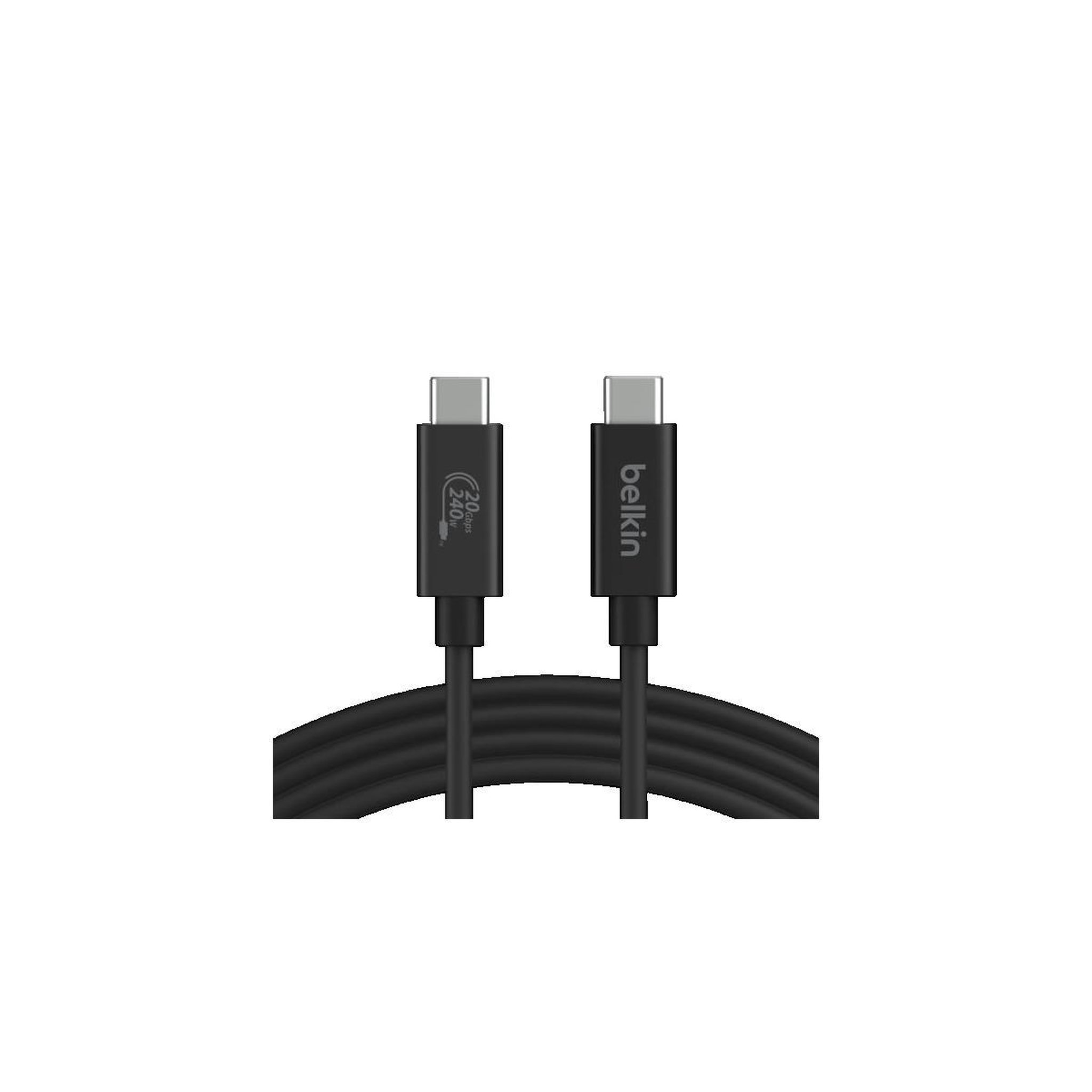 Belkin Câble USB4 Belkin 2 mètres Noir USB-C vers USB-C