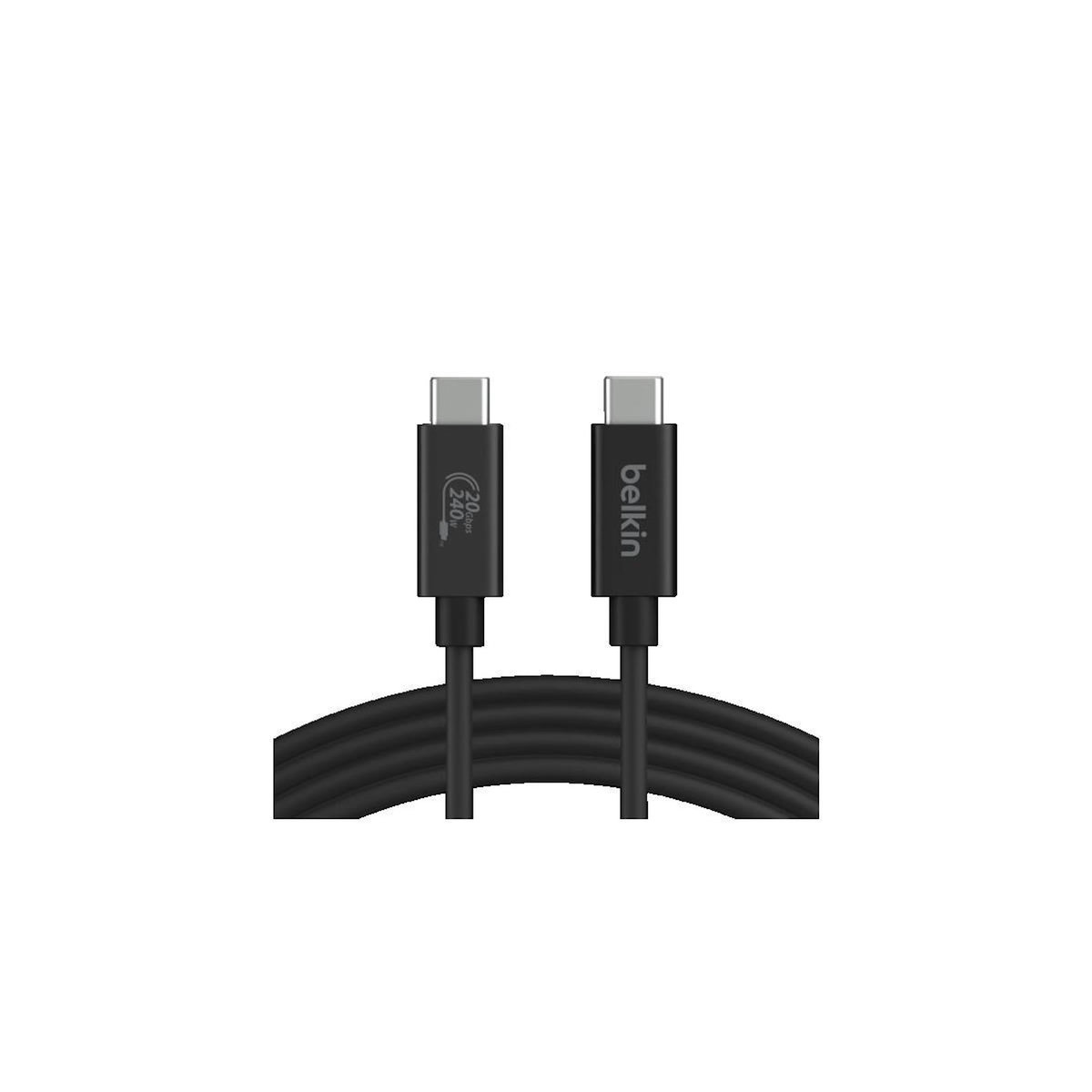 Belkin Câble USB4 Belkin 2 mètres Noir USB-C vers USB-C