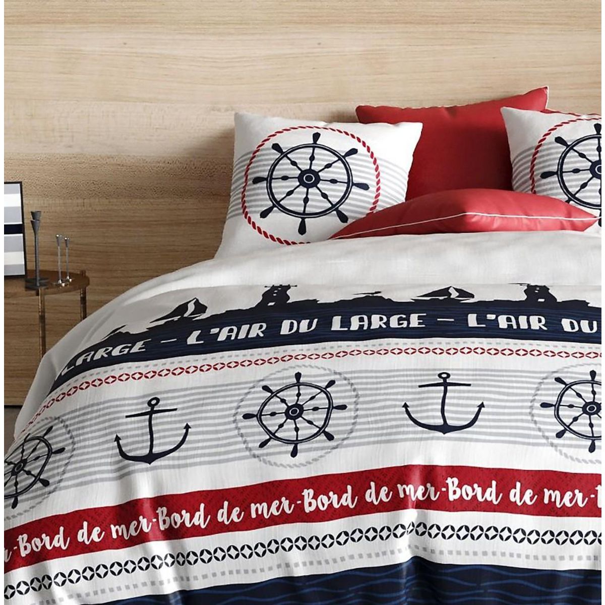 Les Ateliers du Linge Parure de housse de couette 100% coton 57fils babord