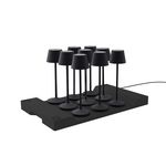 Lumisky 9 lampes avec plateau de chargement EMILY Noir Aluminium H25CM