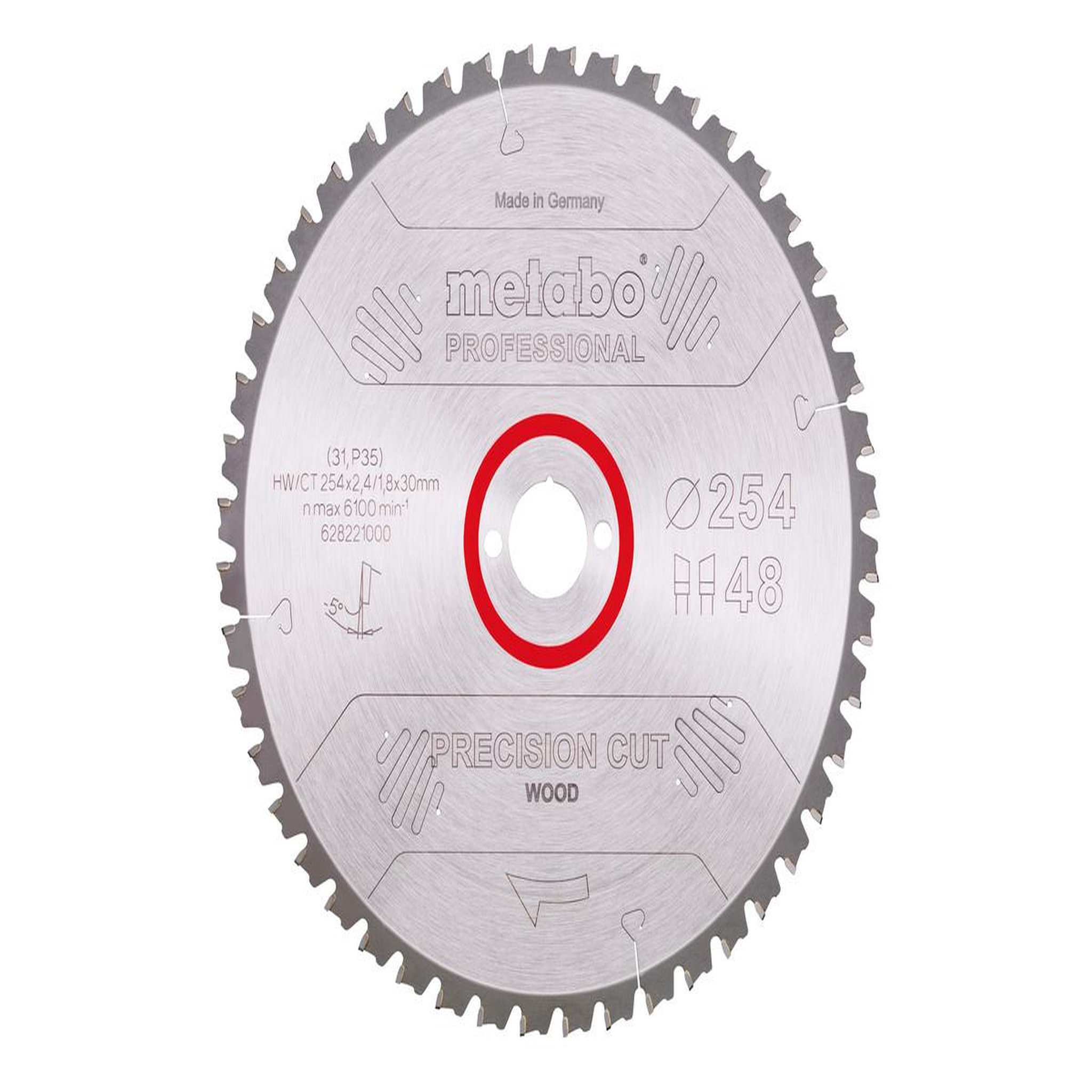 METABO SAS Lame  Precision Cut Wood  HW/CT 254x30, 48 WZ -5° pour scie circulaire