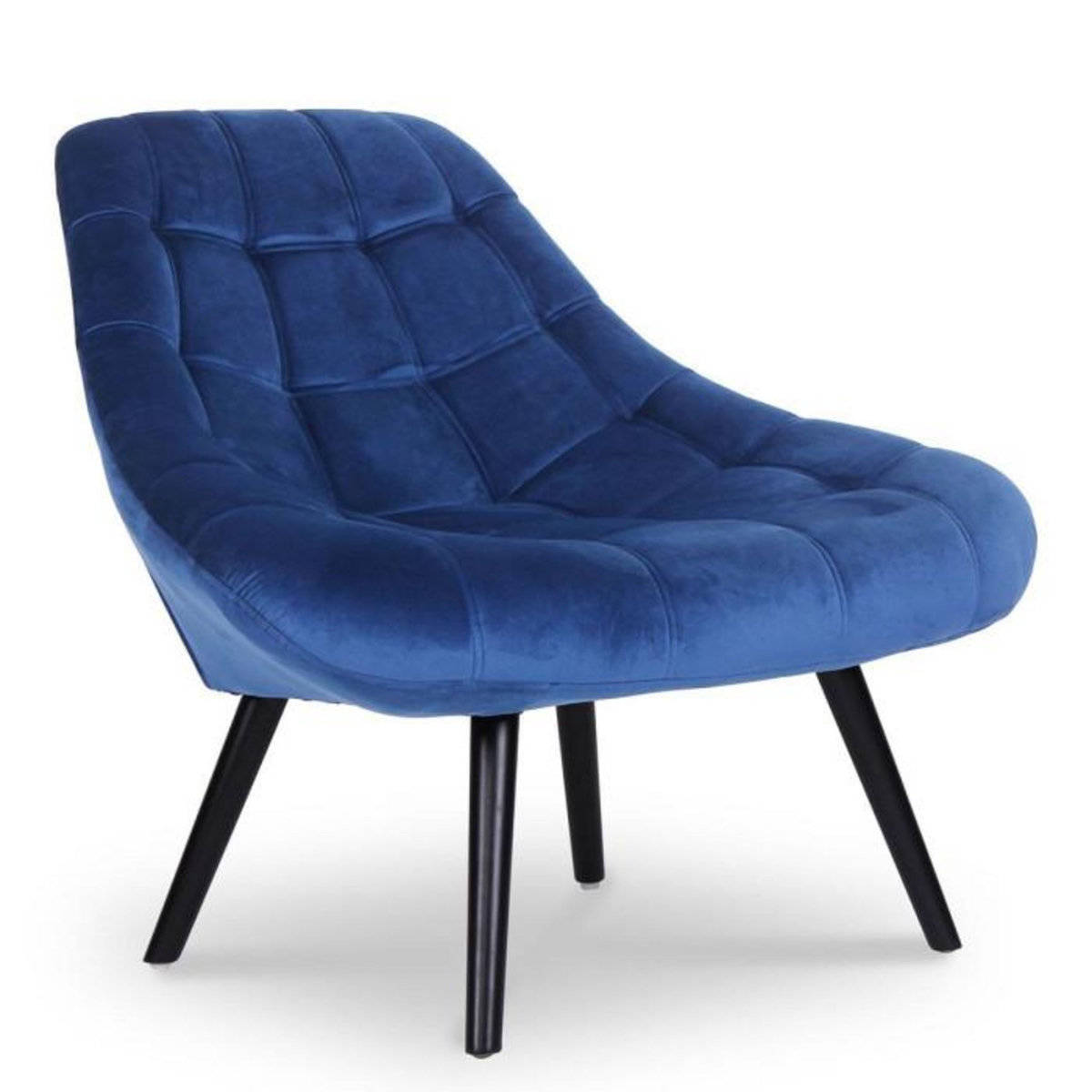 Paris Prix Fauteuil Scandinave en Velours  Johan  102cm Bleu