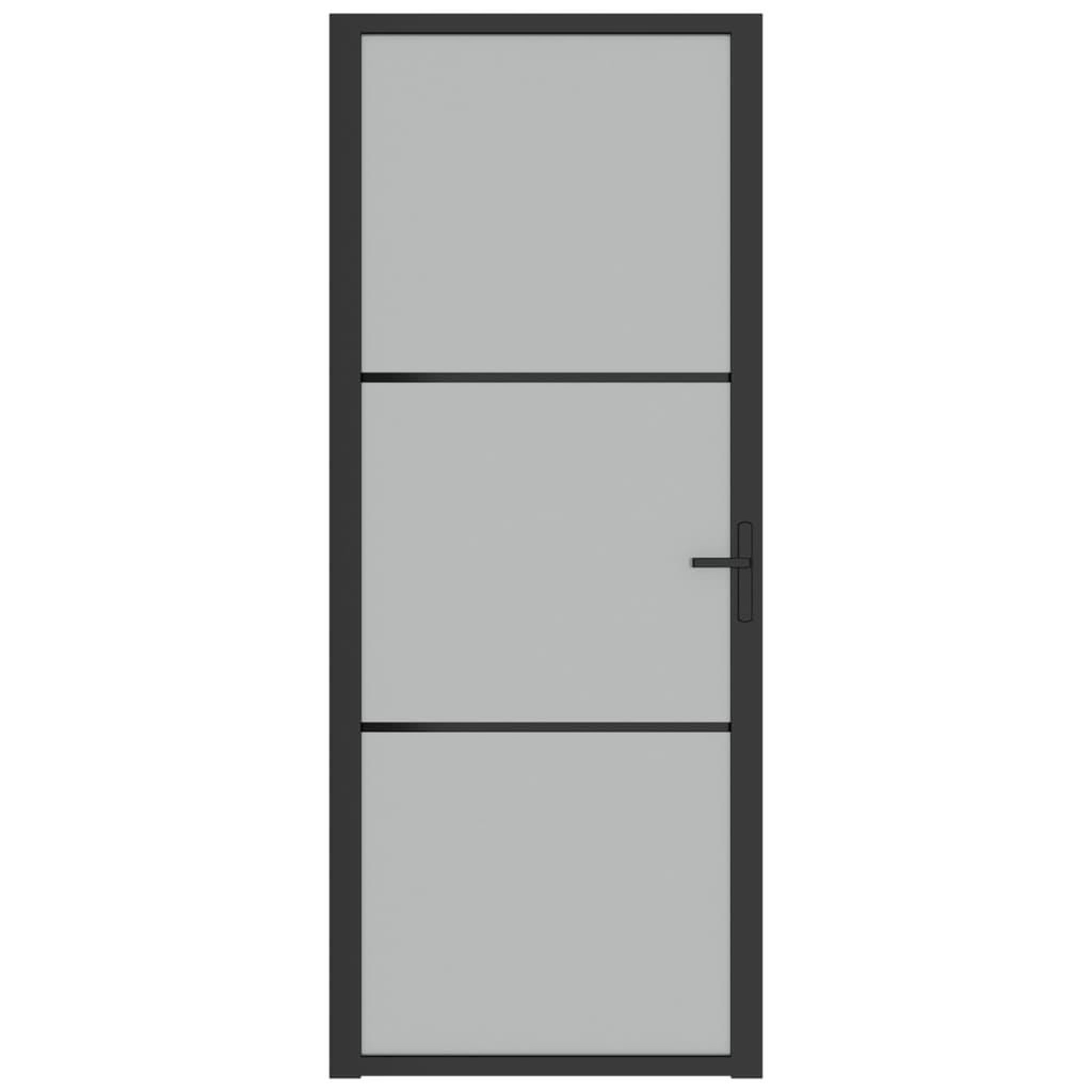Voir la diapositive 3 : VIDAXL Porte interieure 83x201,5 cm Noir Verre mat et aluminium