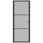 Voir la diapositive 3 : VIDAXL Porte interieure 83x201,5 cm Noir Verre mat et aluminium