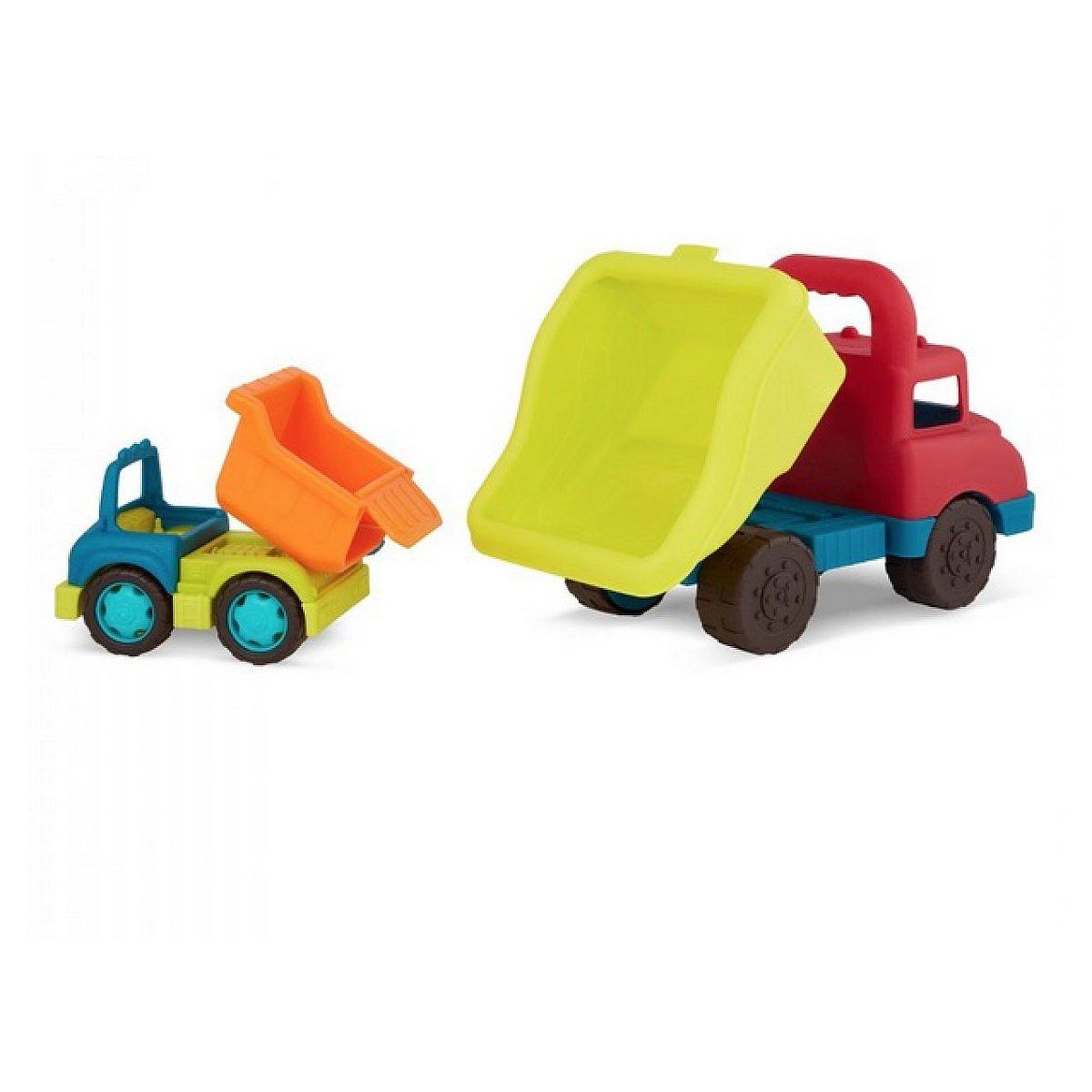 Voir la diapositive 3 : mybtoys Set de 2 camions benne - grand et petit
