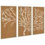 Voir la diapositive 2 : VIDAXL Decorations murales jardin 3 pcs 105x55 cm design d'arbre acier