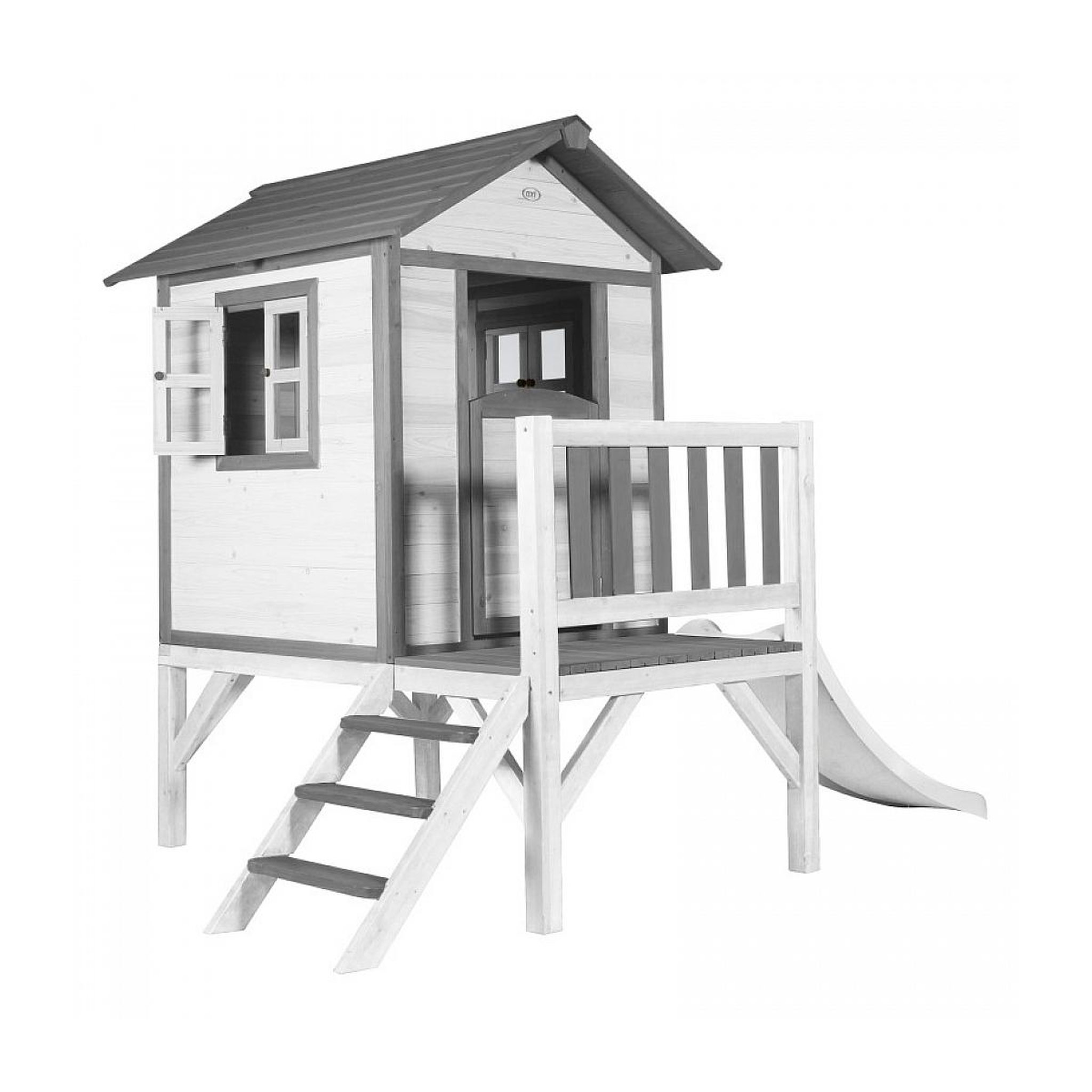 Axi House AXI Maisonnette Lodge XL en bois Blanc gris toboggan Blanc
