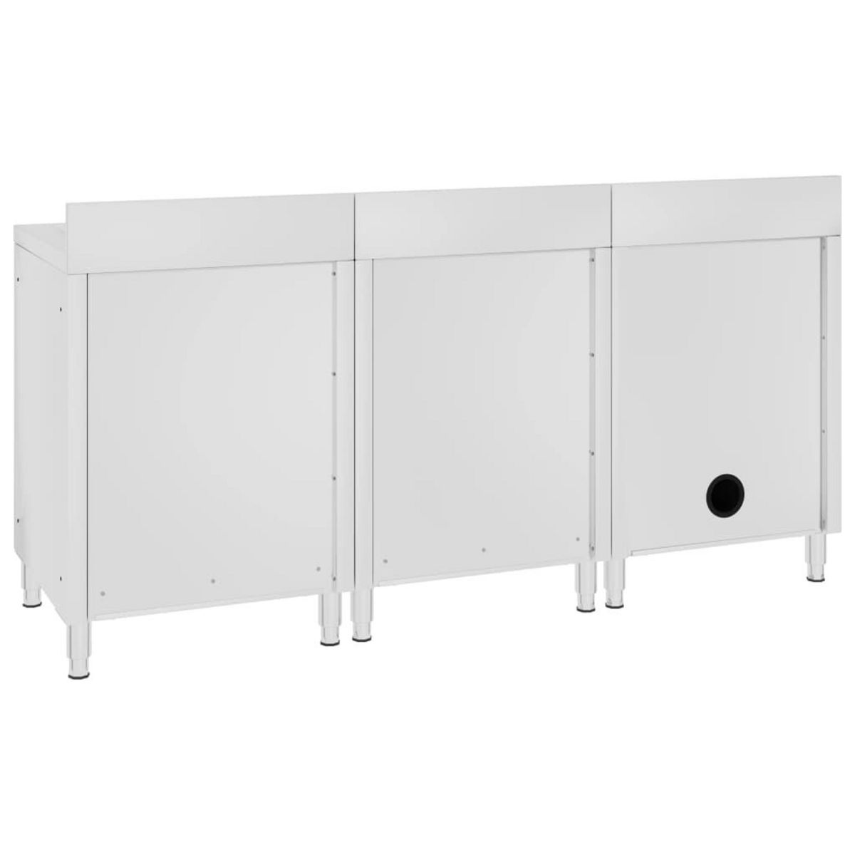 VIDAXL Evier de cuisine commercial 180x60x96 cm Acier inoxydable