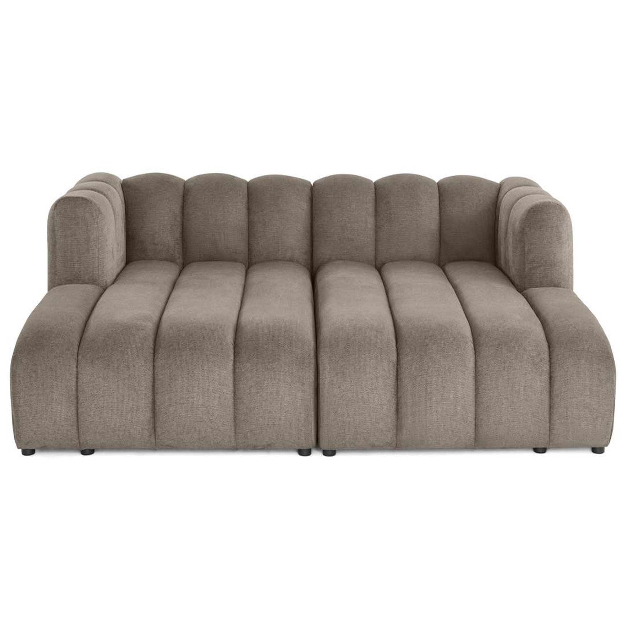 Voir la diapositive 1 : LISA DESIGN Debbie - canapé modulable droit 3 places avec double méridienne - assise profonde - en tissu texturé