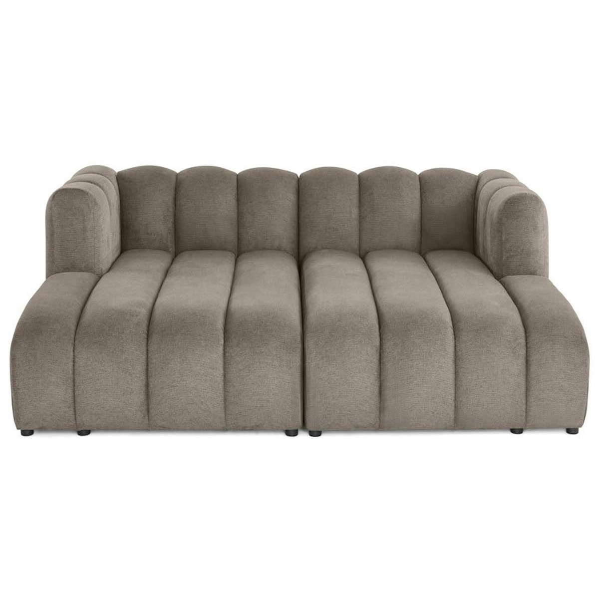 LISA DESIGN Debbie - canapé modulable droit 3 places avec double méridienne - assise profonde - en tissu texturé
