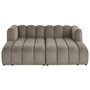 Voir la diapositive 1 : LISA DESIGN Debbie - canapé modulable droit 3 places avec double méridienne - assise profonde - en tissu texturé