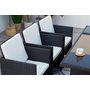 Voir la diapositive 3 : CONCEPT USINE Table et chaises 10 places encastrables résine noir-blanc MONACO