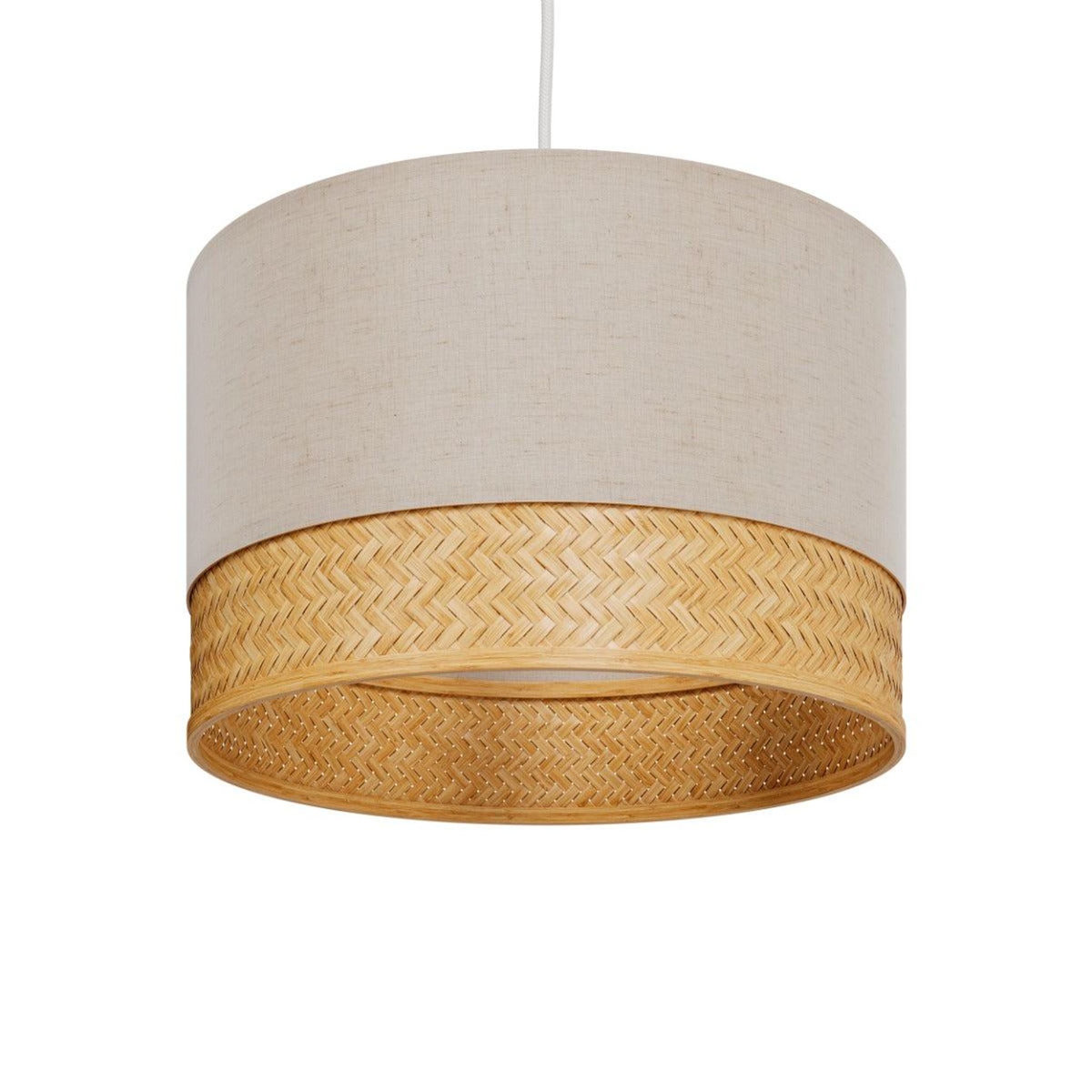 Rendez vous déco Suspension en bambou naturel, papier et métal D40 cm-Baikal