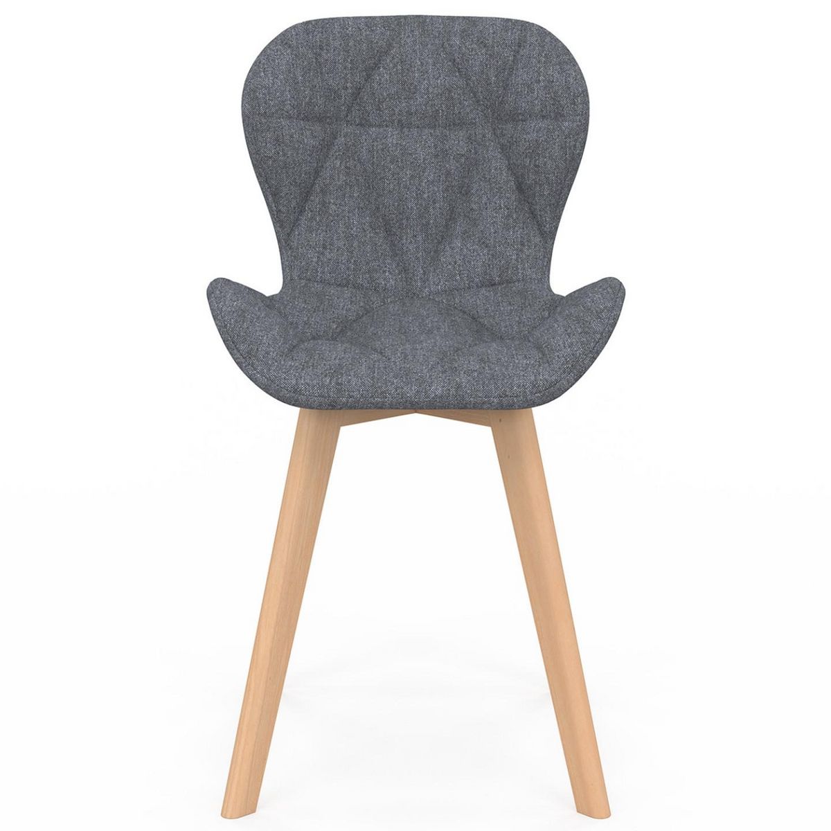 ID MARKET Lot de 6 chaises ROBINE en tissu gris foncé pour salle à manger