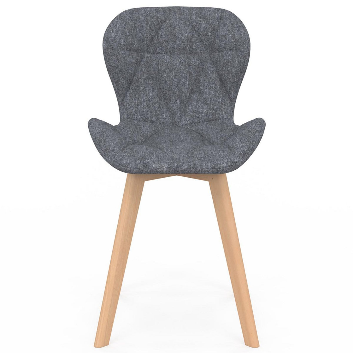 ID MARKET Lot de 6 chaises ROBINE en tissu gris foncé pour salle à manger