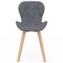 Voir la diapositive 3 : ID MARKET Lot de 6 chaises ROBINE en tissu gris foncé pour salle à manger