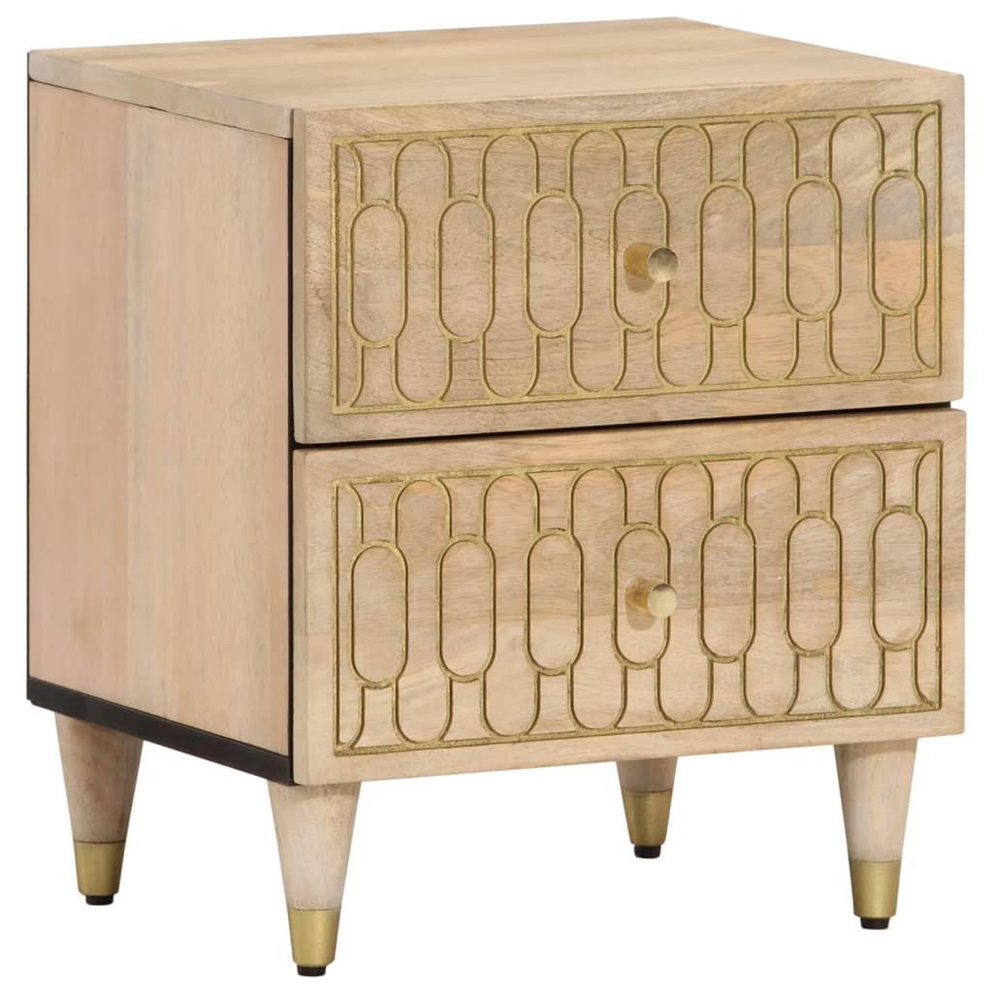VIDAXL Tables de chevet 2 pcs 40x33x46 cm Bois de manguier solide