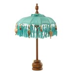 Paris Prix Parasol Déco Avec Pompons  Dayu  85cm Bleu