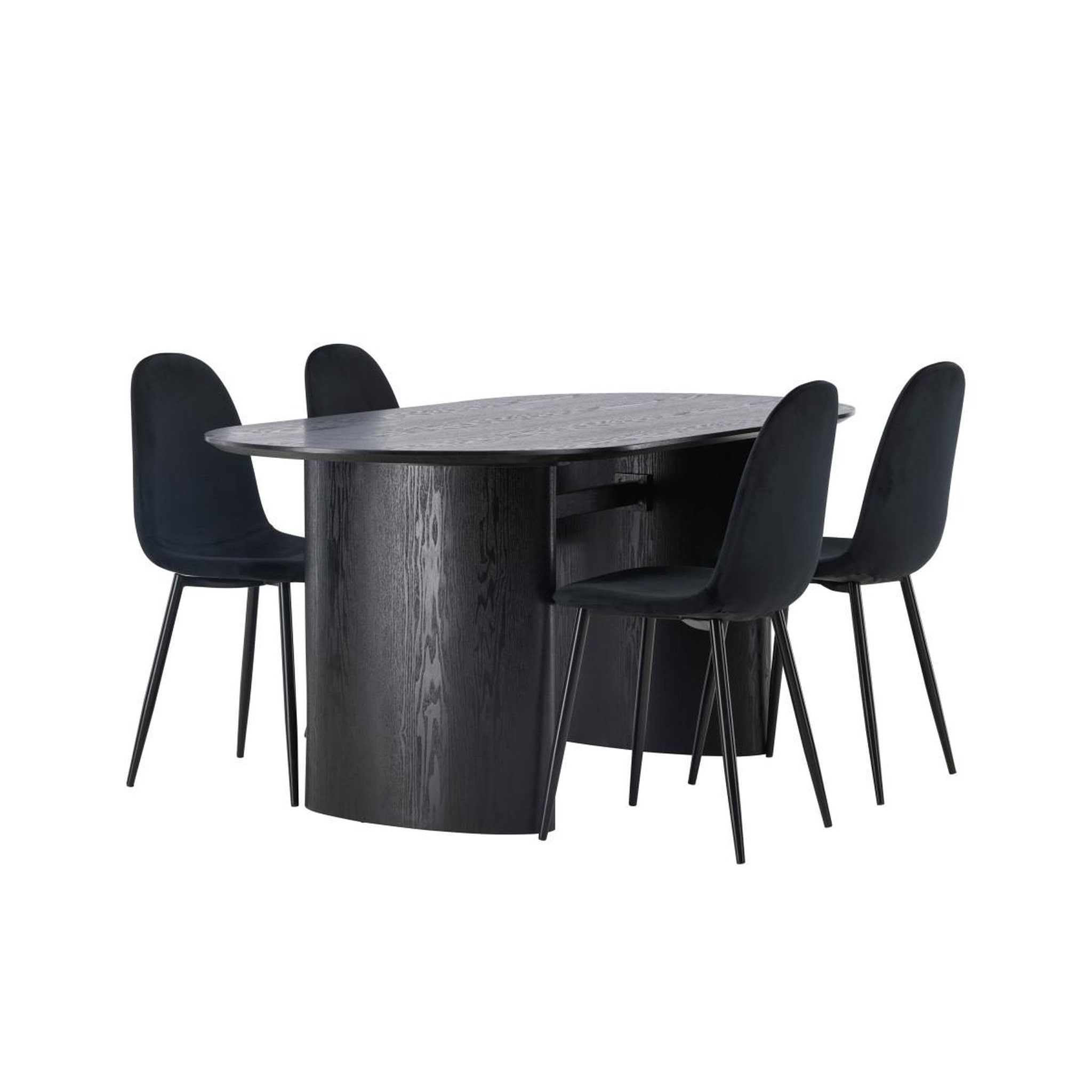 Voir la diapositive 2 : Paris Prix Ensemble table à manger & 4 chaises  isolde & polar  180cm noir