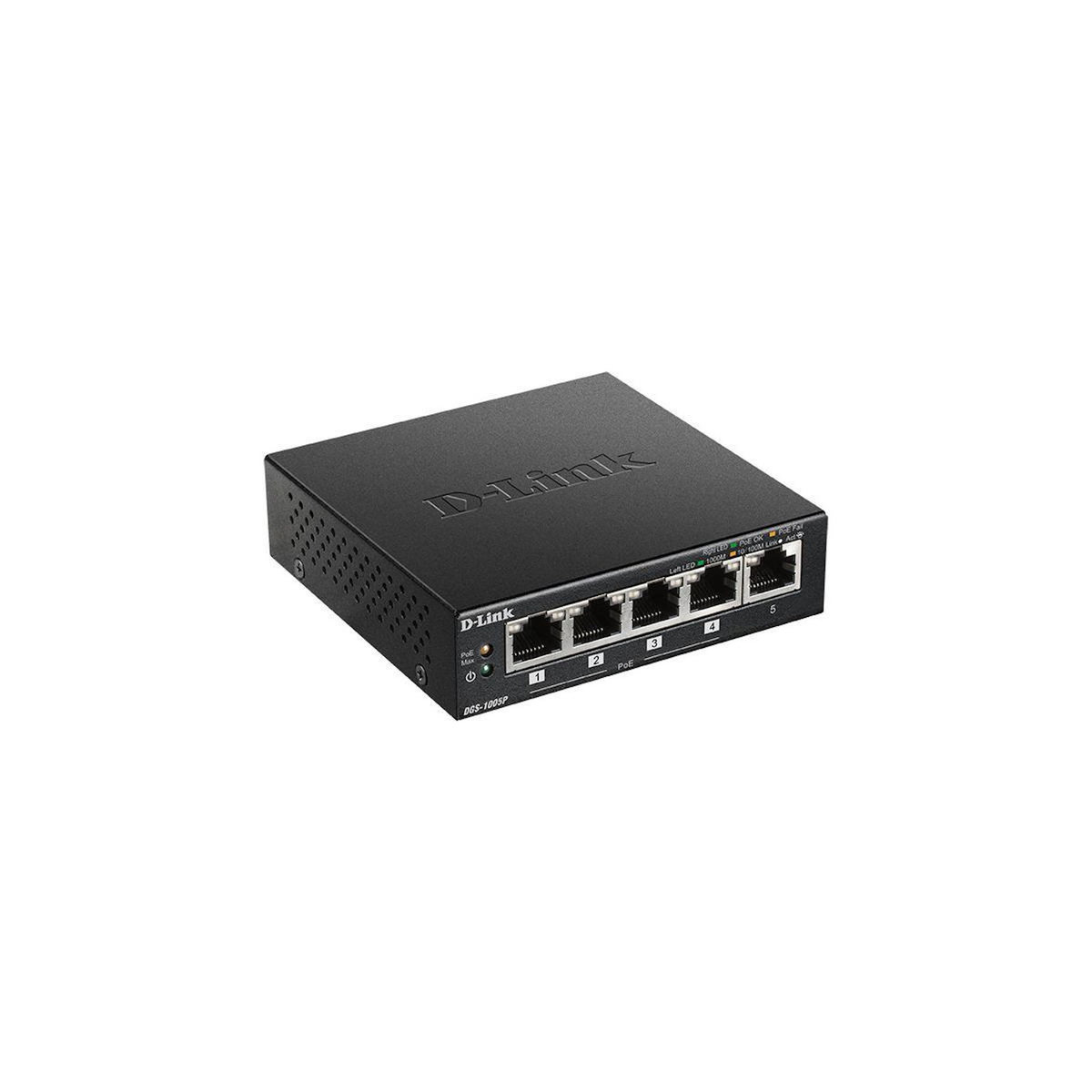 DLink Switch Réseau D-Link DGS 1005P - 5 Ports Gigabit (4 PoE+)