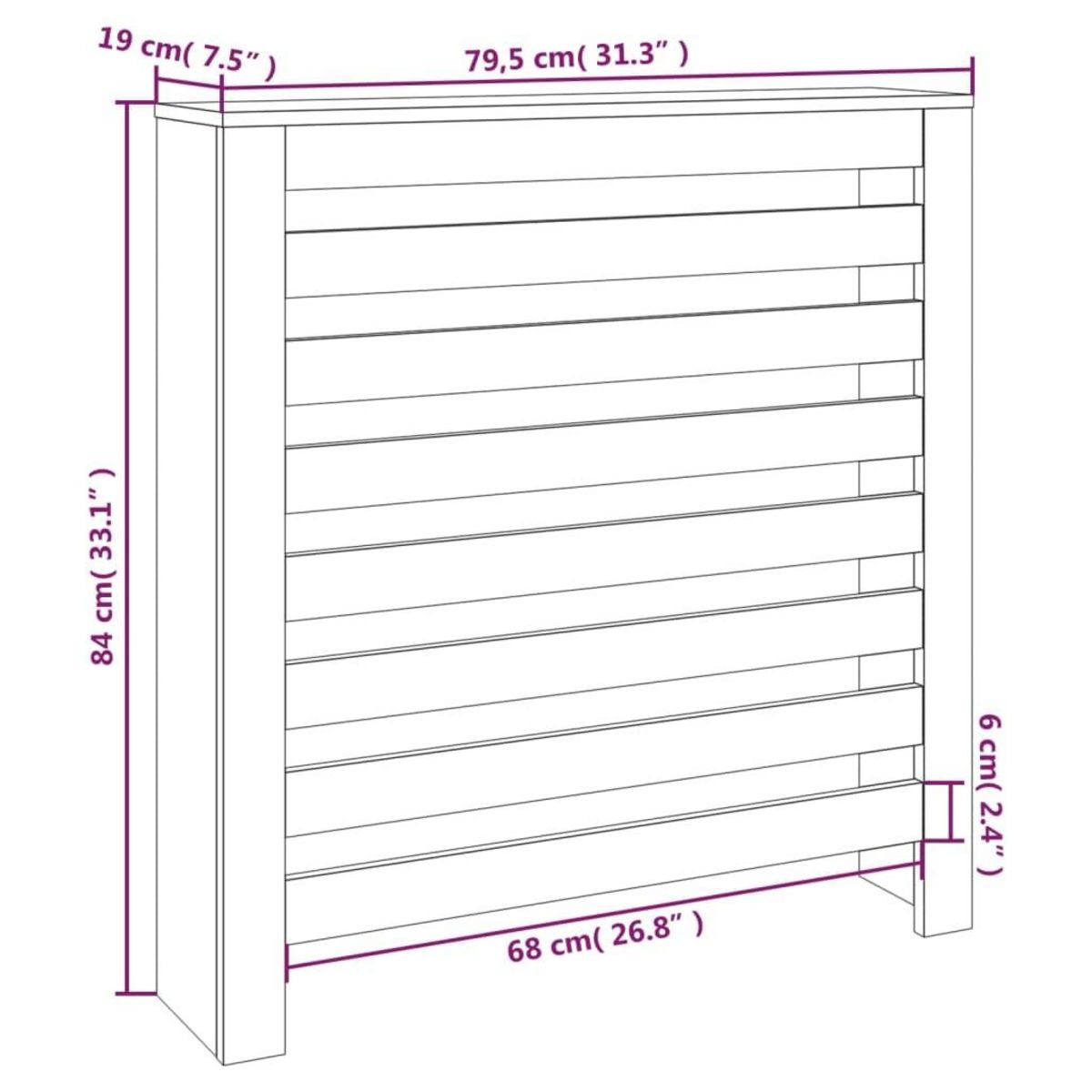 VIDAXL Cache-radiateur 79,5x19x84 cm Bois massif de pin