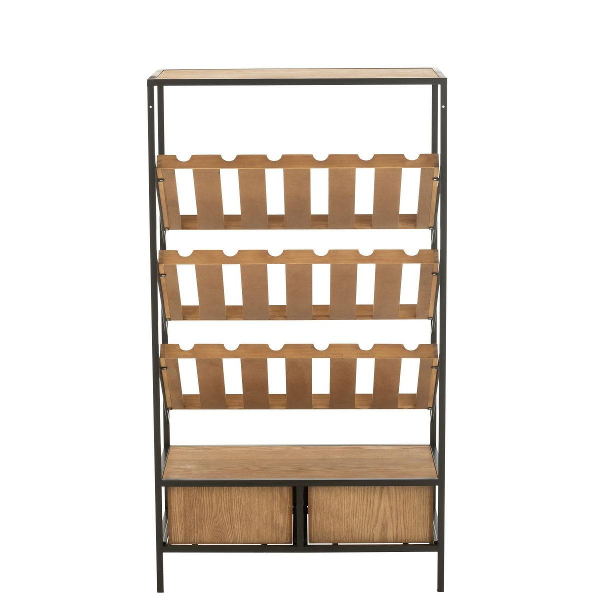 Voir la diapositive 5 : J-LINE Meuble de bar 18 bouteilles  wine  125cm naturel