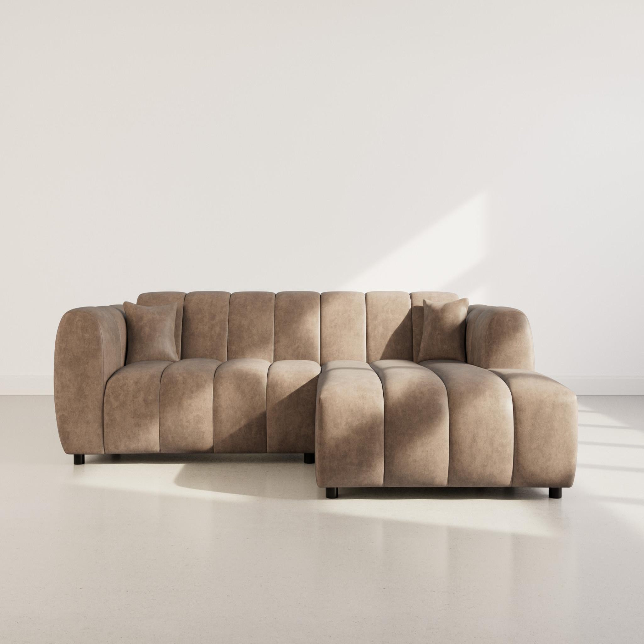 Voir la diapositive 2 : LISA DESIGN Curtis - canapé d'angle droit 4 places en simili