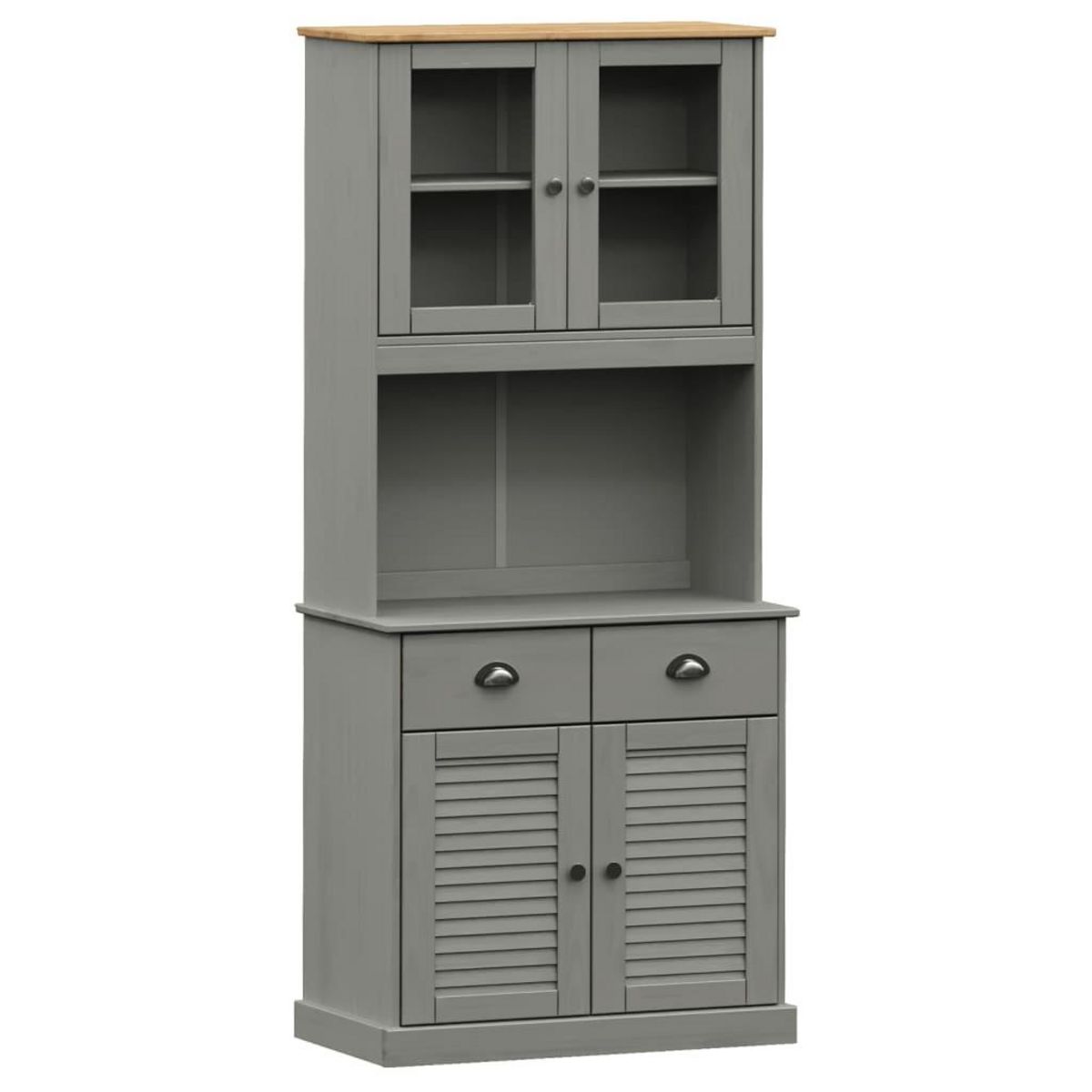 VIDAXL Buffet haut VIGO gris 78x40x175 cm bois massif de pin